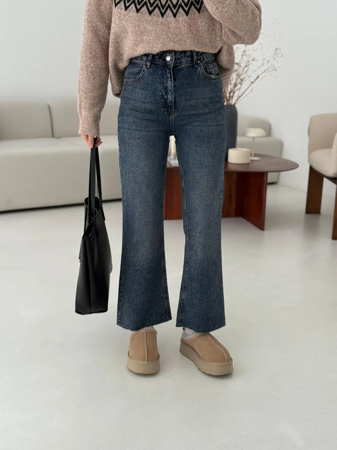 Premium Paçası Kesik Hafif İspanyol Jean R449