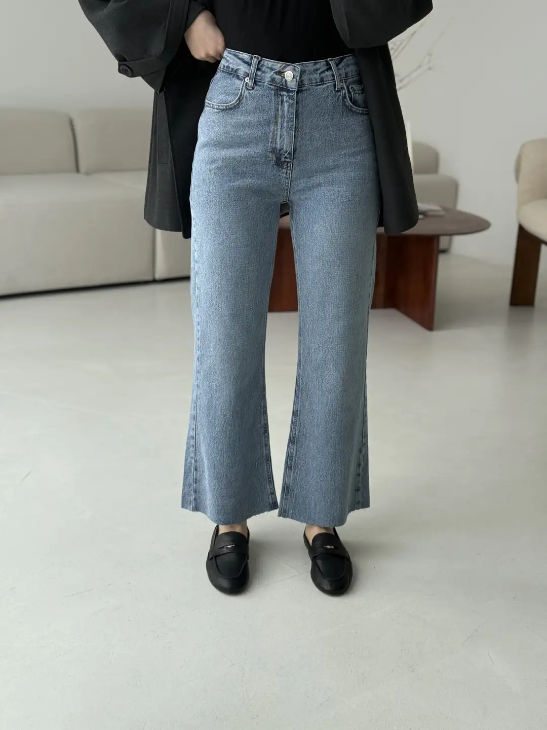 Premium Paçası Kesik Hafif İspanyol Jean R78 - Görsel 3