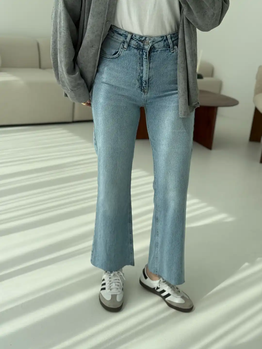 Premium Paçası Kesik  Hafif İspanyol Jean r78