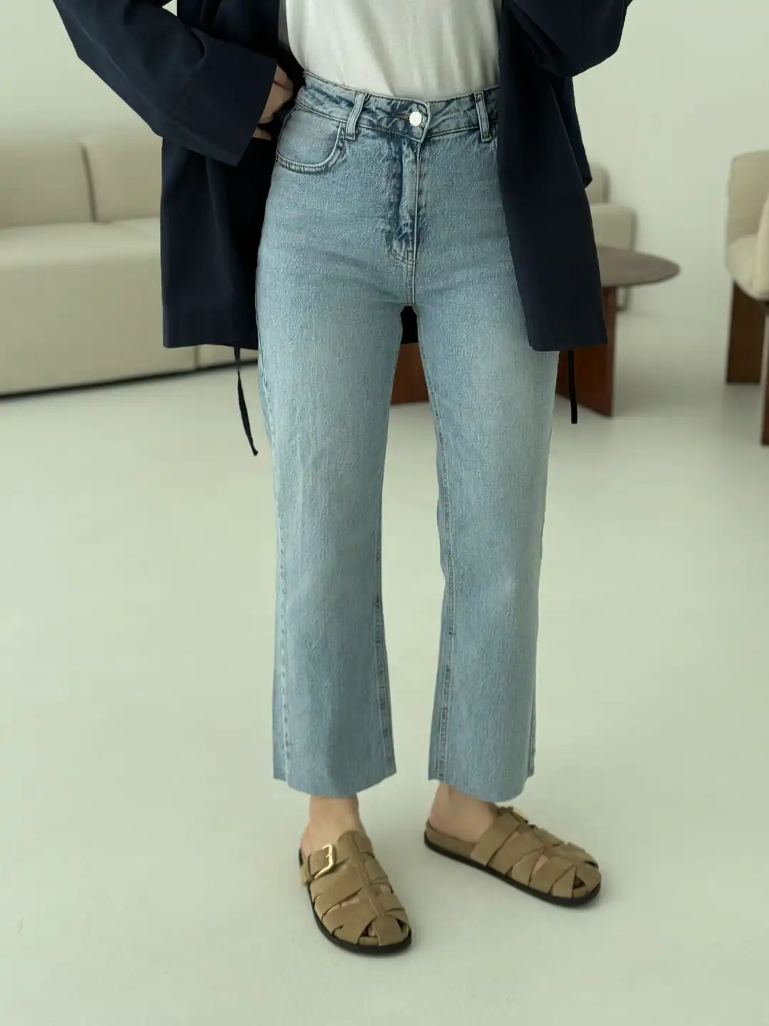 Premium Paçası Kesik Jean Buz 062