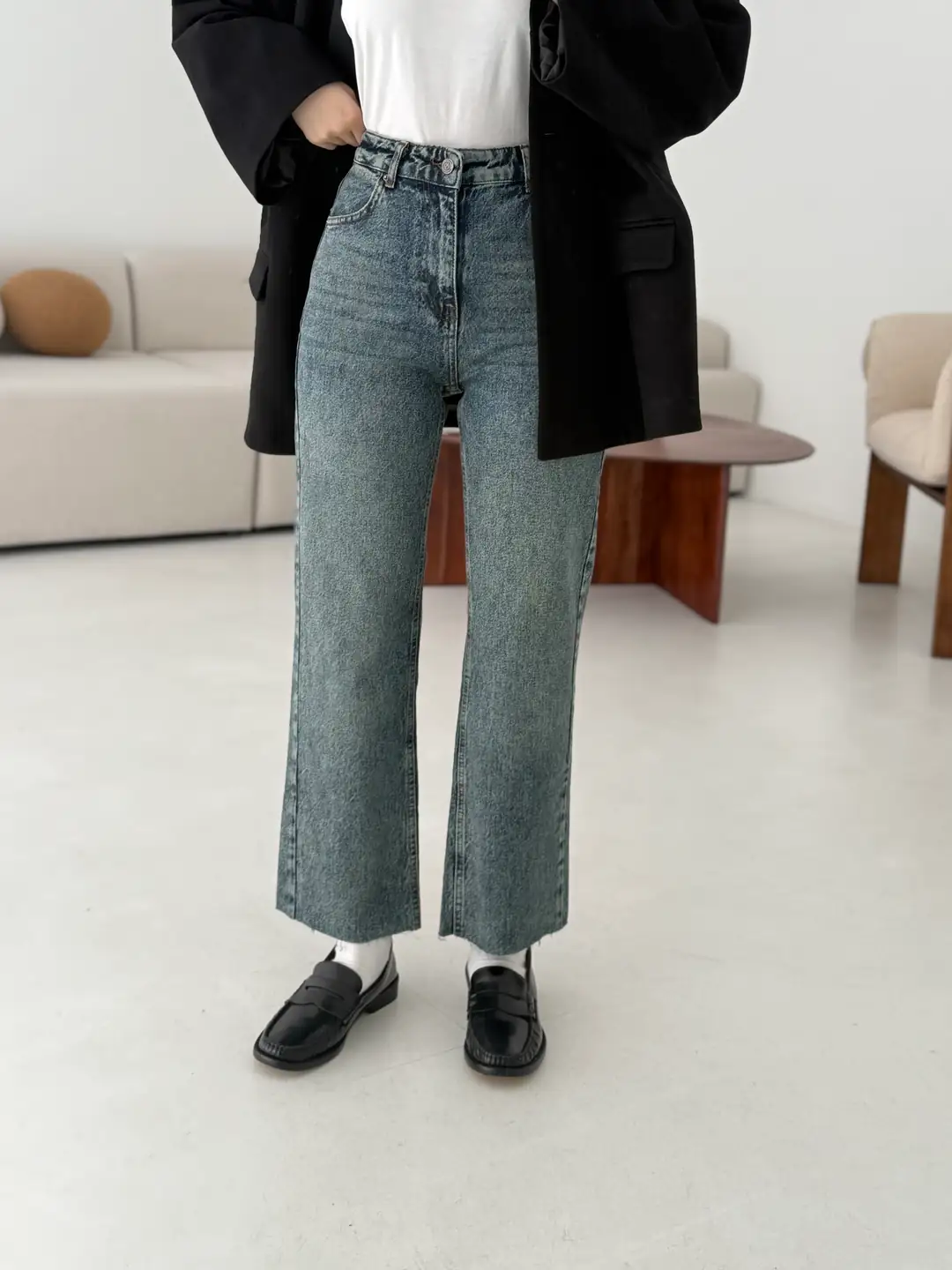 Premium Paçası Kesik Jean R206 - Görsel 3