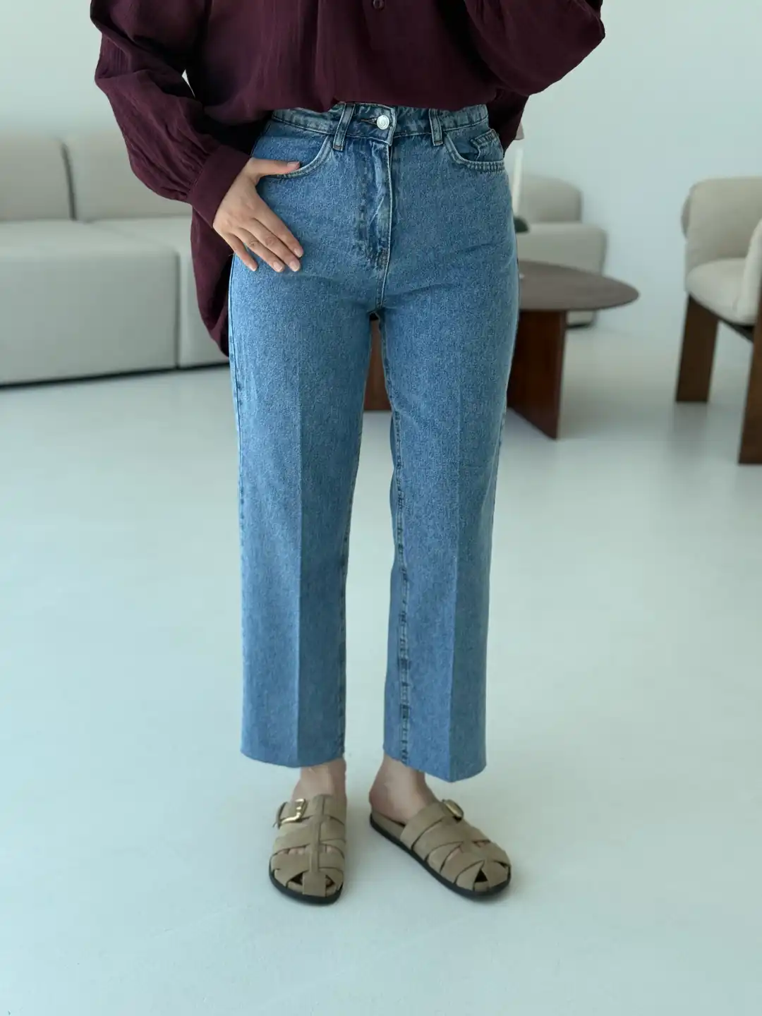 Premium Paçası Kesik Jean R79 - Görsel 2