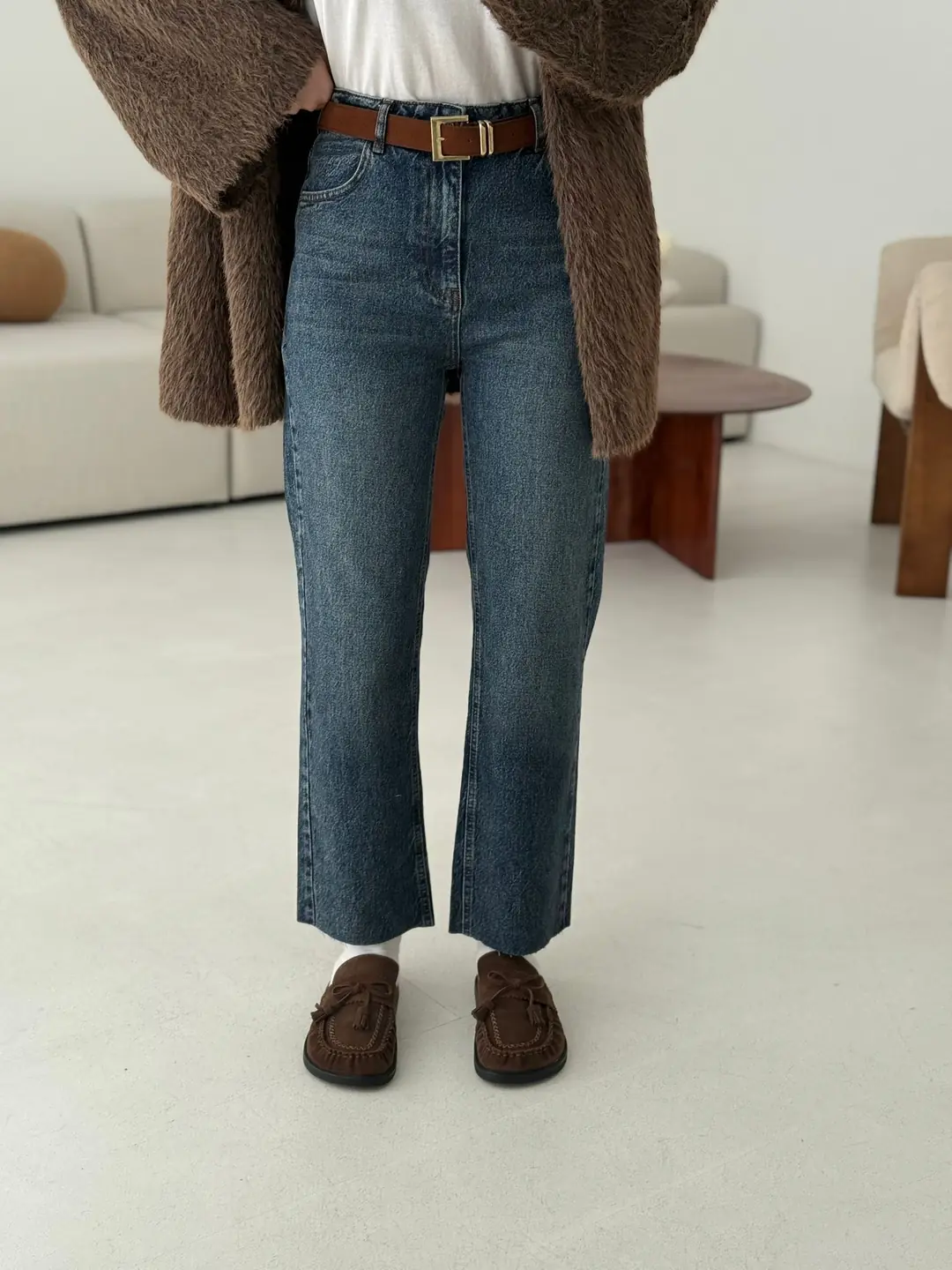 Premium Paçası Kesik Kemerli Jean 249 - Görsel 2