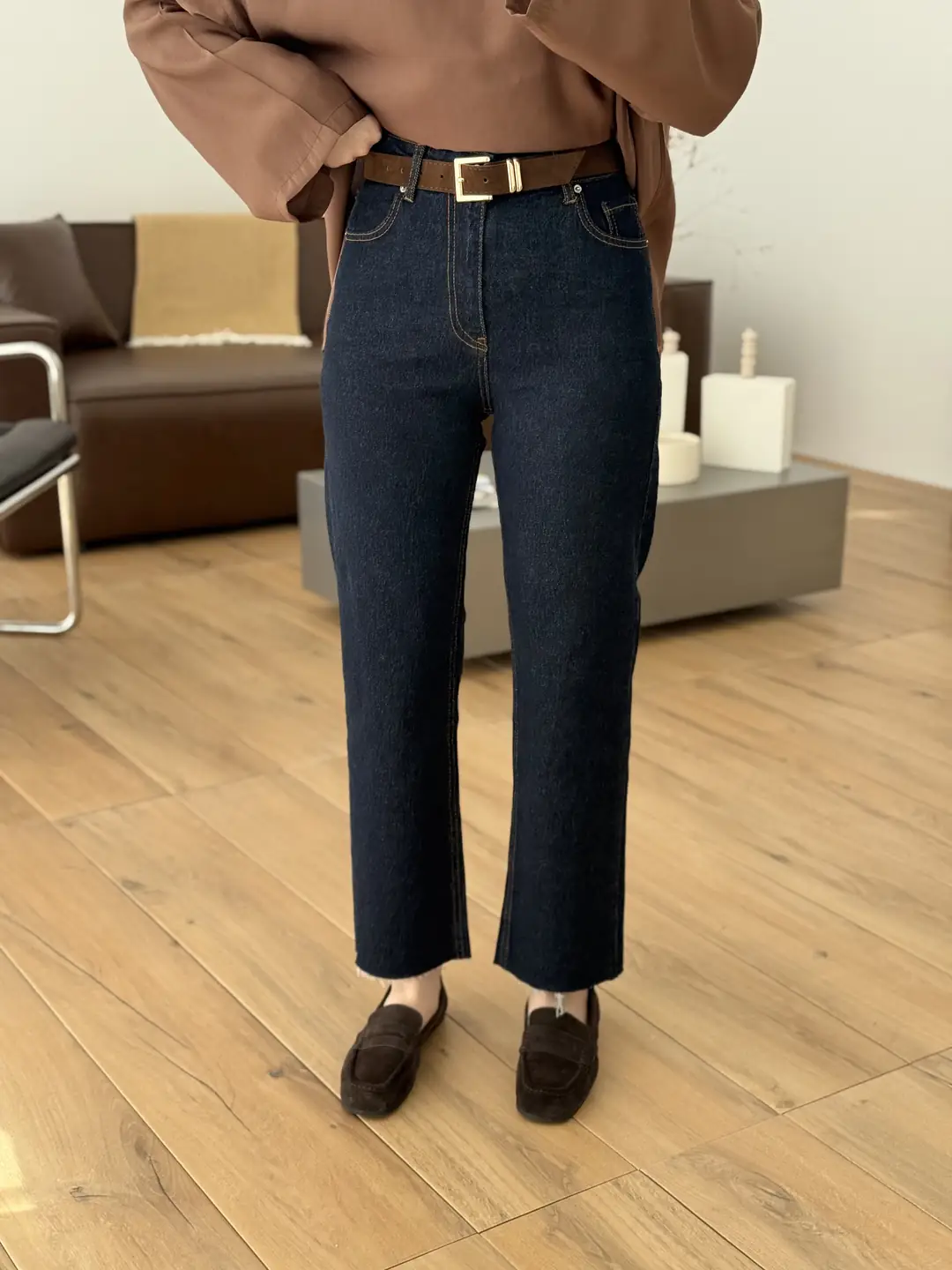 Premium Paçası Kesik Kemerli Jean R-171 - Görsel 4