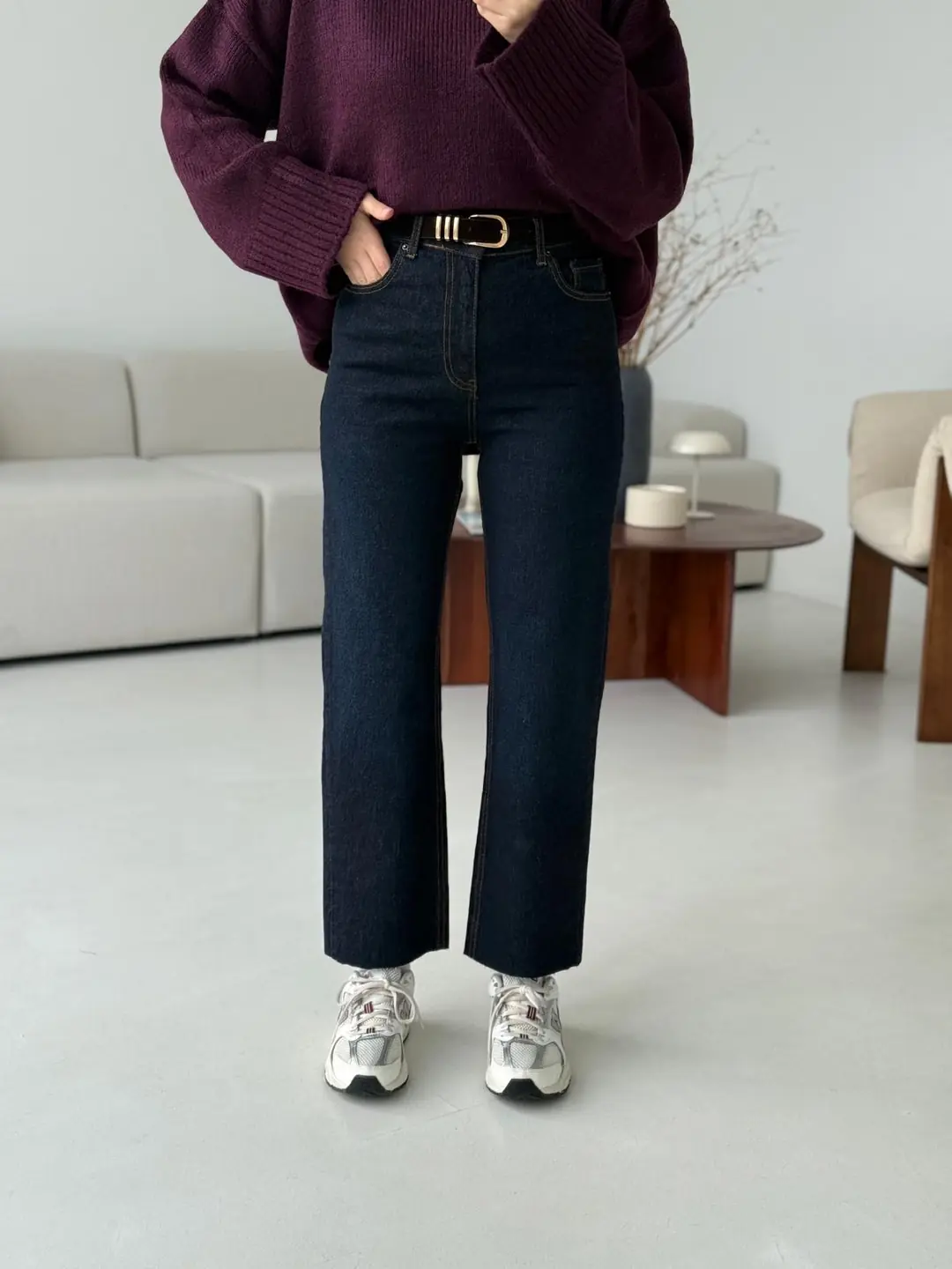 Premium Paçası Kesik Kemerli Jean R145-1 - Görsel 2