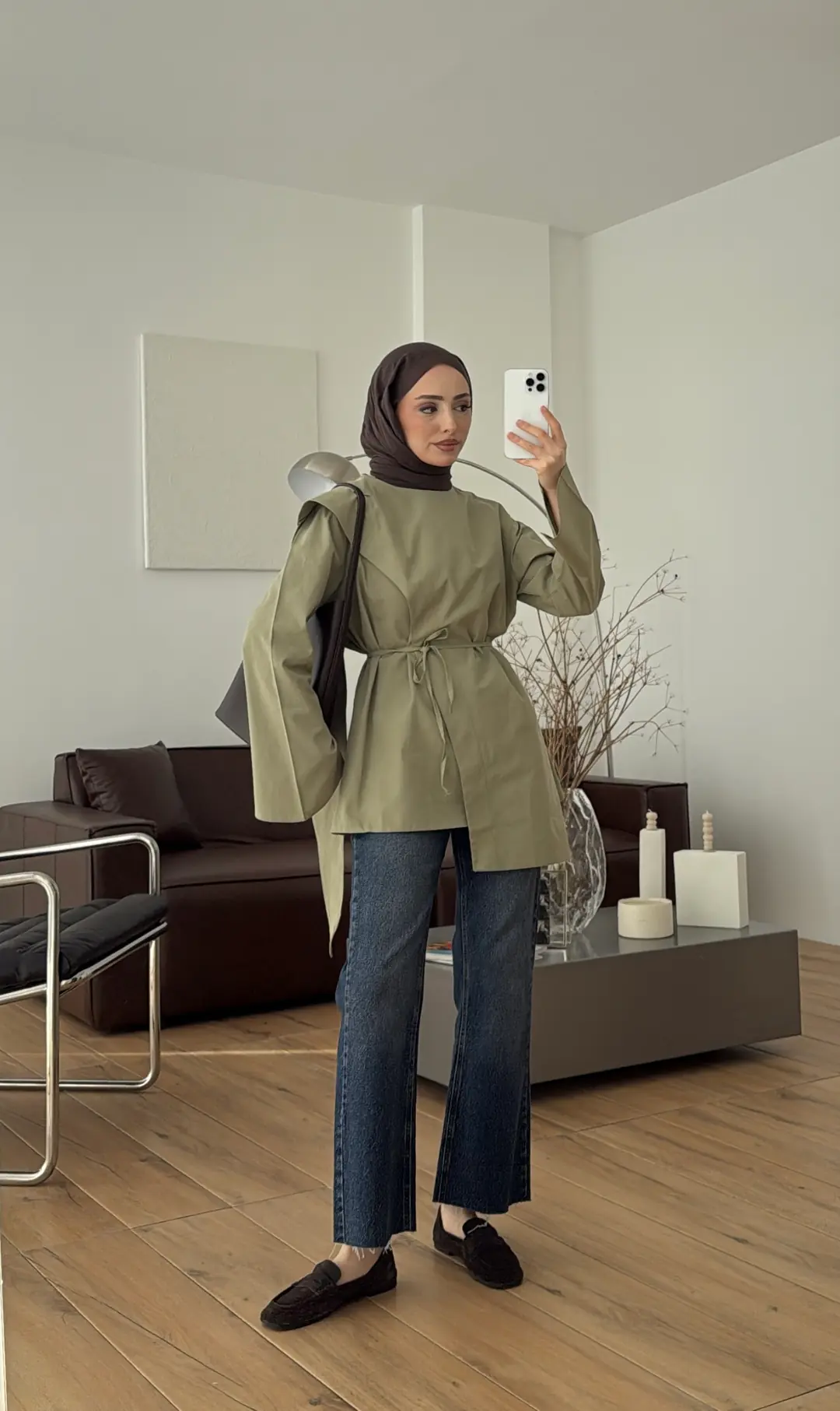 Premium Şal Detaylı Gömlek Açık Haki - Görsel 2