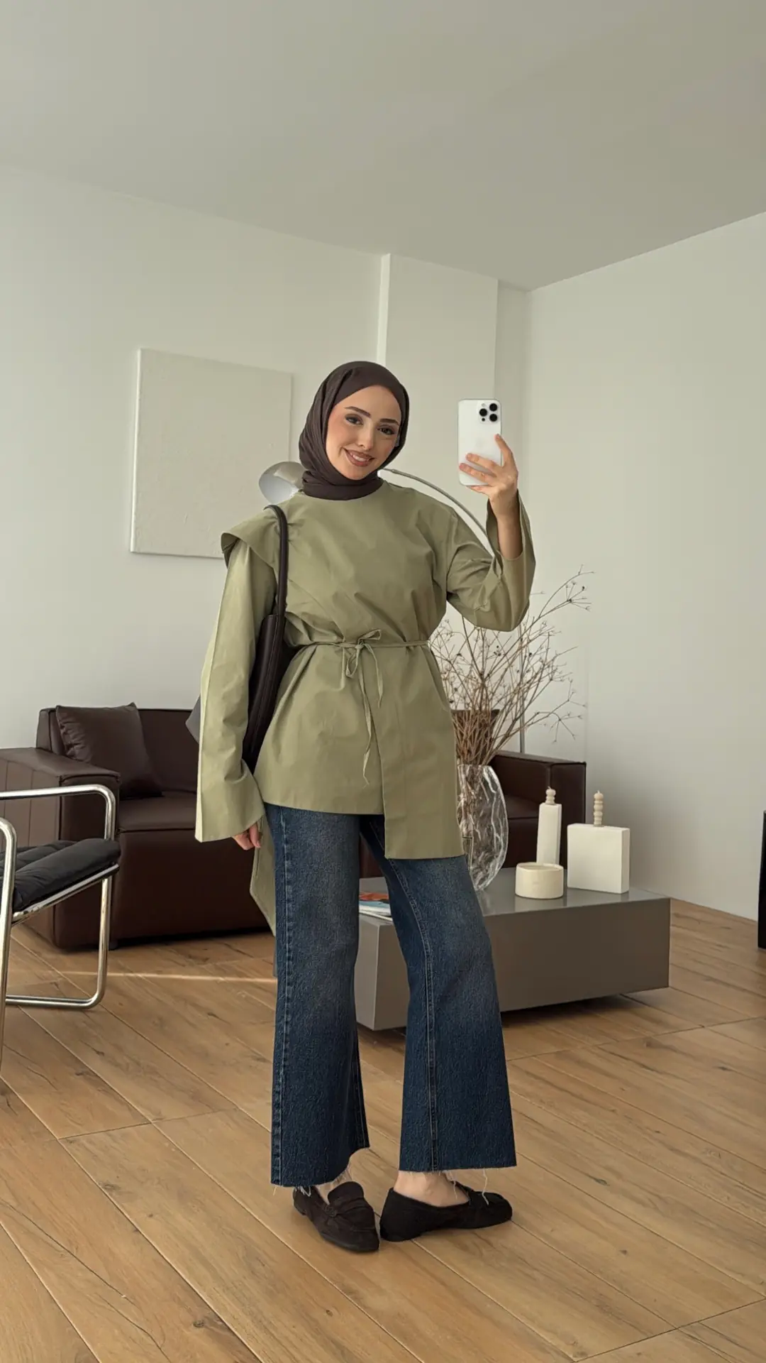 Premium Şal Detaylı Gömlek Açık Haki - Görsel 8