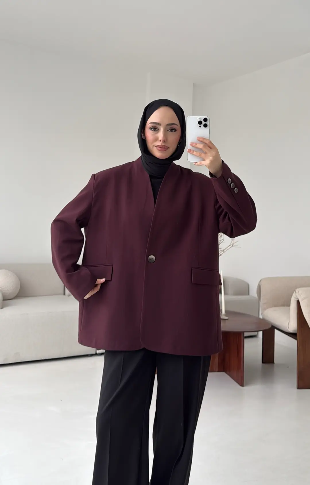 Premıum Seyyar Atkılı Ceket Bordo - Görsel 4