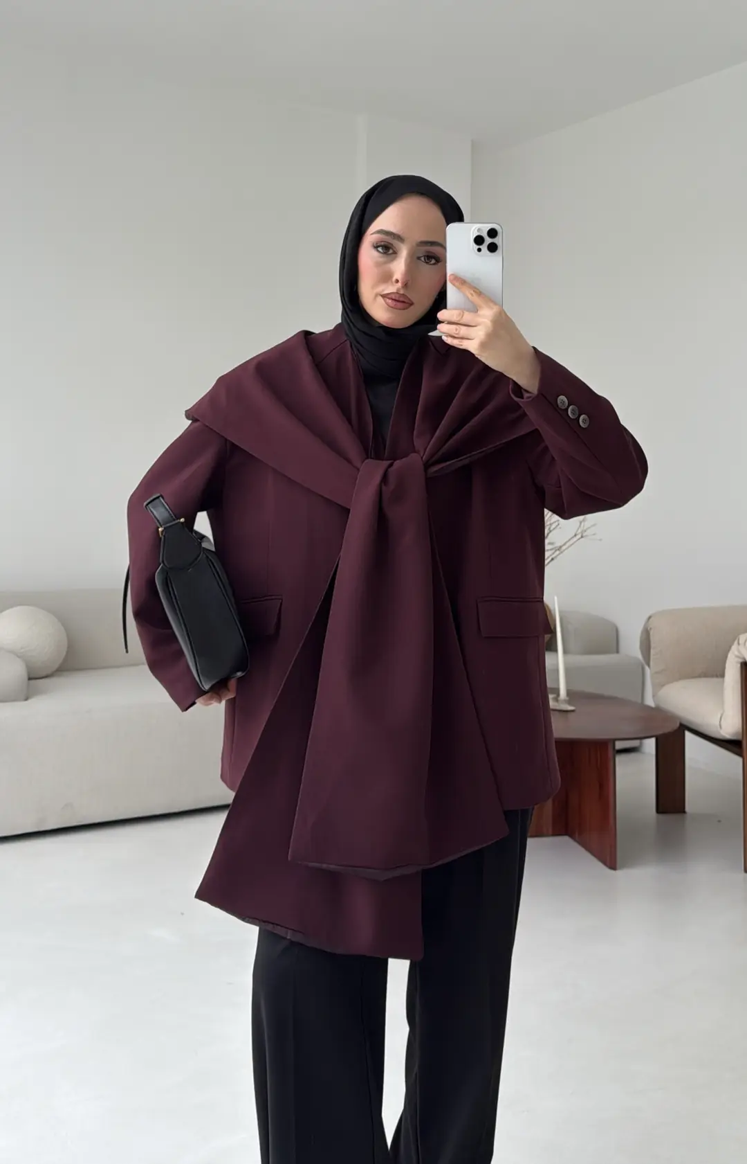 Premıum Seyyar Atkılı Ceket Bordo - Görsel 6