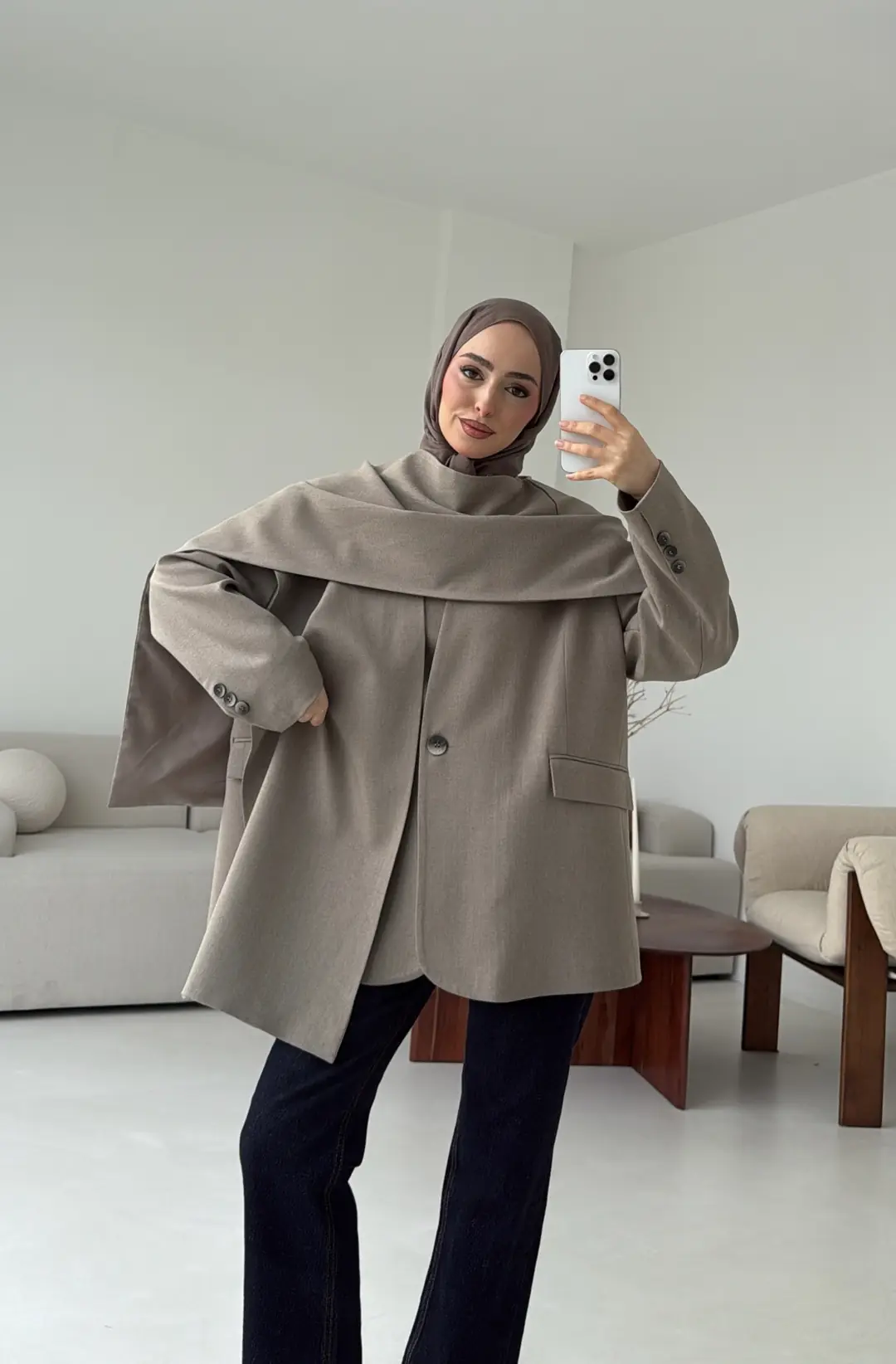 Premıum Seyyar Atkılı Ceket Vizon - Görsel 10