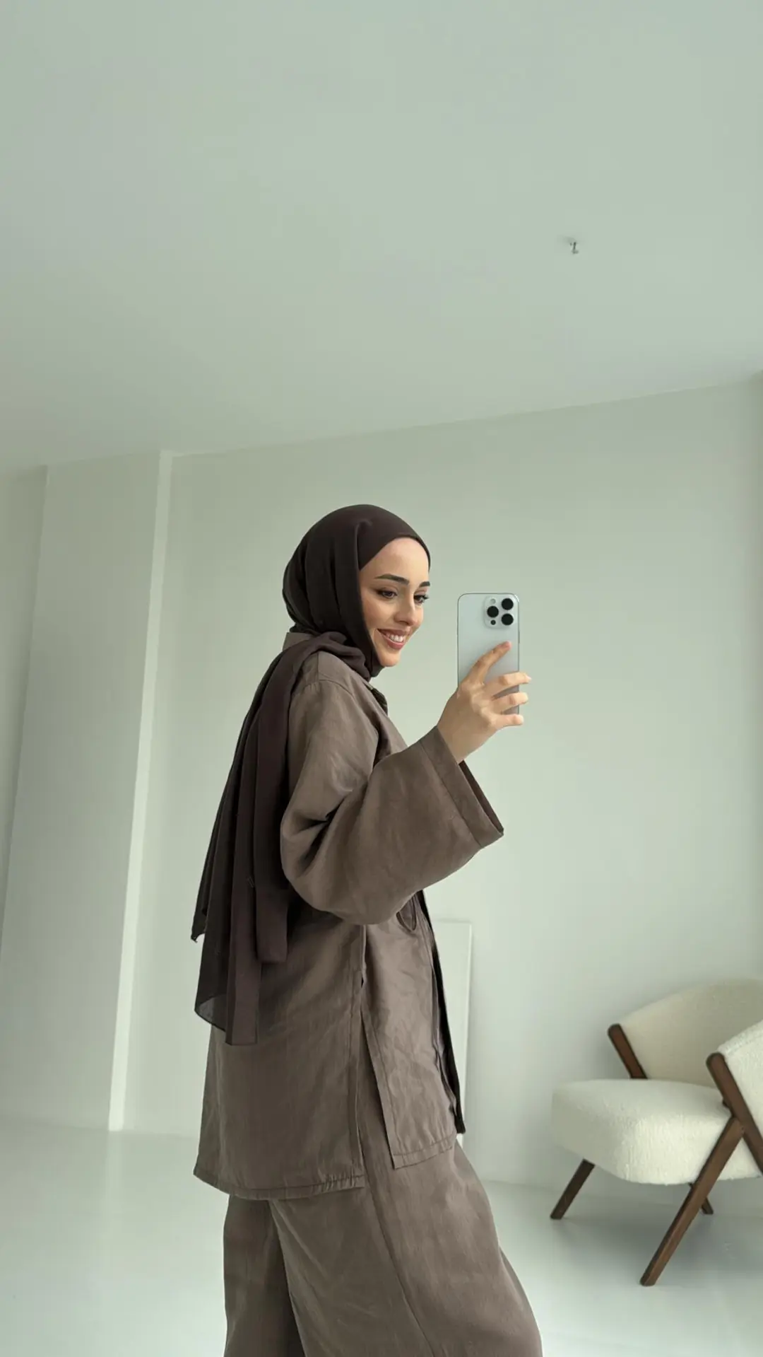 Pt Bağlamalı Bluz Takım Acık Kahve - Görsel 3