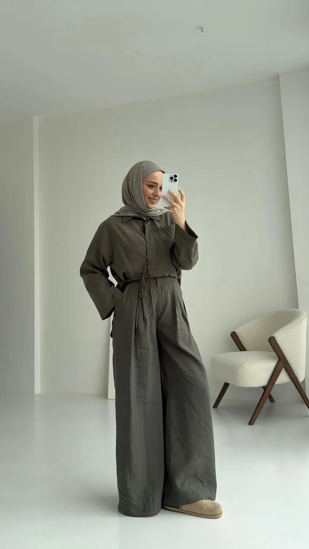 Pt Bağlamalı Bluz Takım Haki - Görsel 3