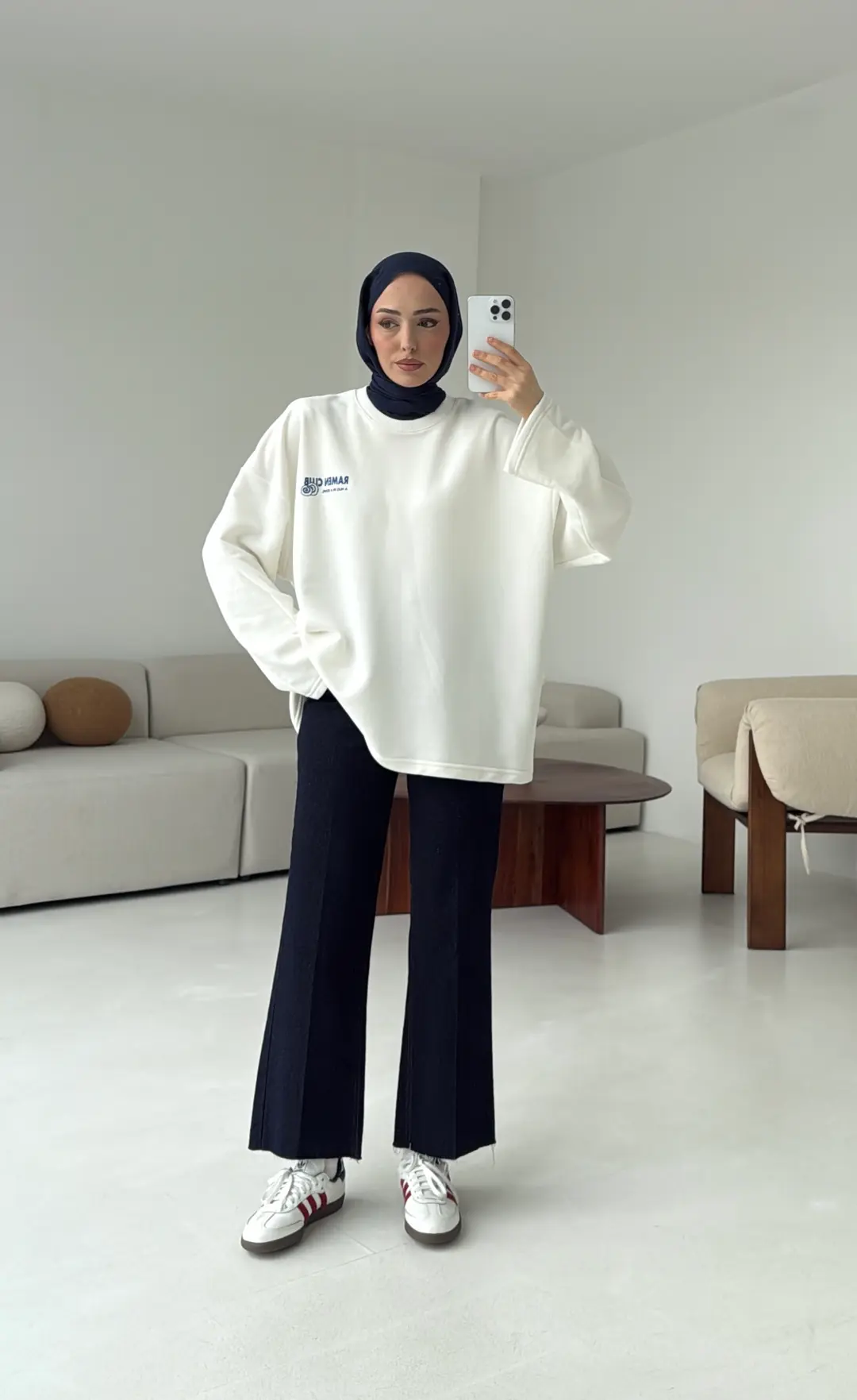 Ramen Baskılı Sweat Beyaz - Görsel 4