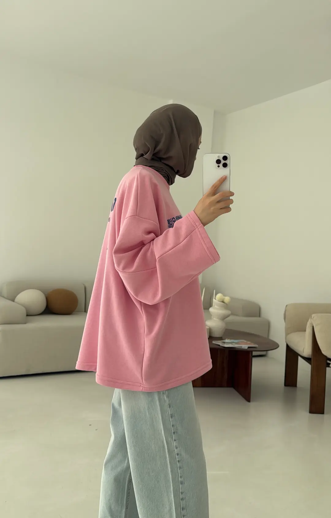 Ramen Baskılı Sweat Pembe - Görsel 4