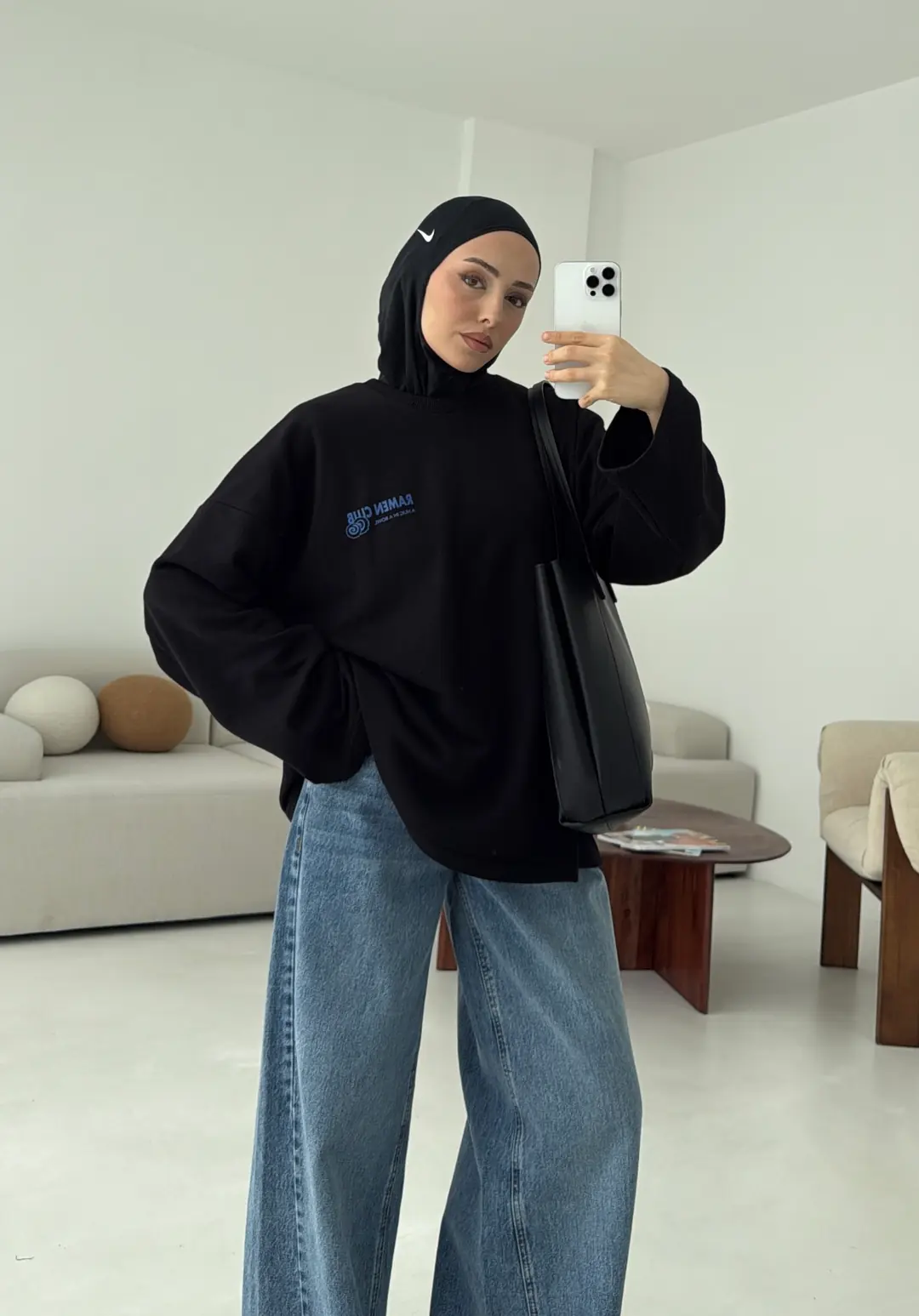 Ramen Baskılı Sweat Siyah - Görsel 4