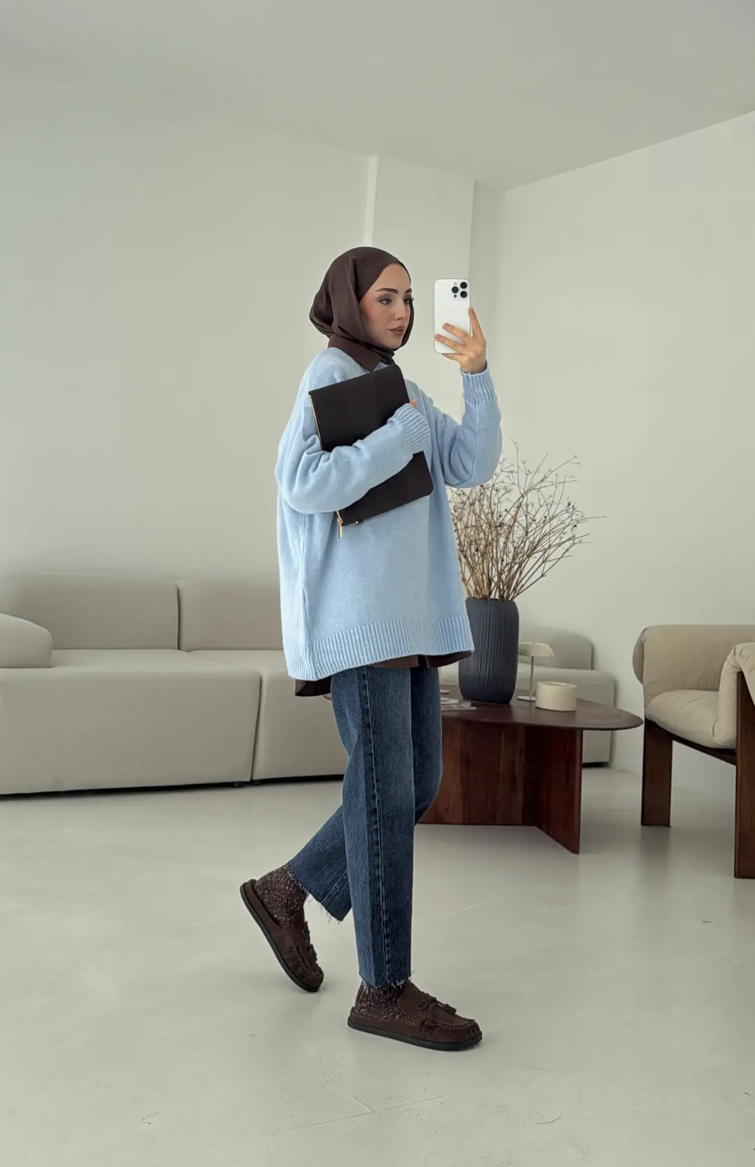 Reglan Kol Triko Kazak Acık Mavi