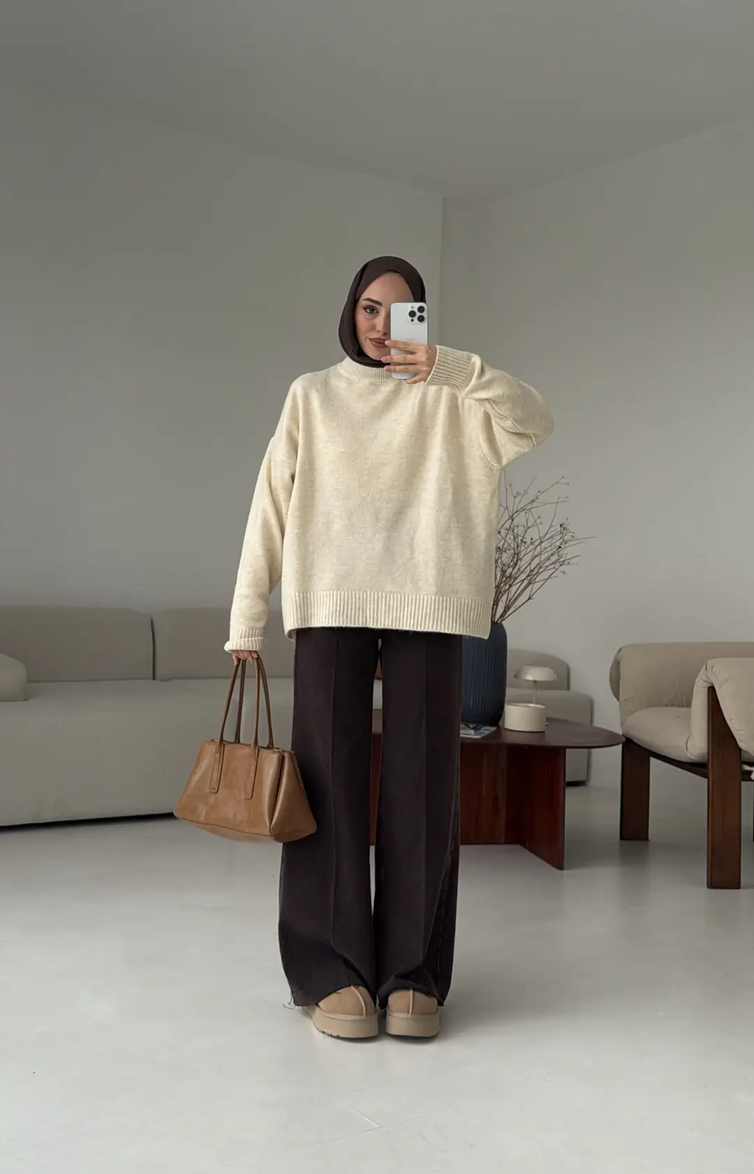 Reglan Kol Triko Kazak Krem - Görsel 3