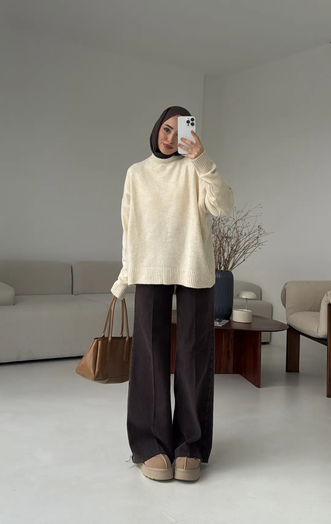 Reglan Kol Triko Kazak Krem - Görsel 9