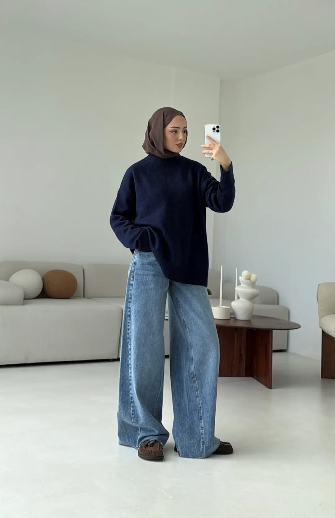 Reglan Kol Triko Kazak Lacivert - Görsel 2