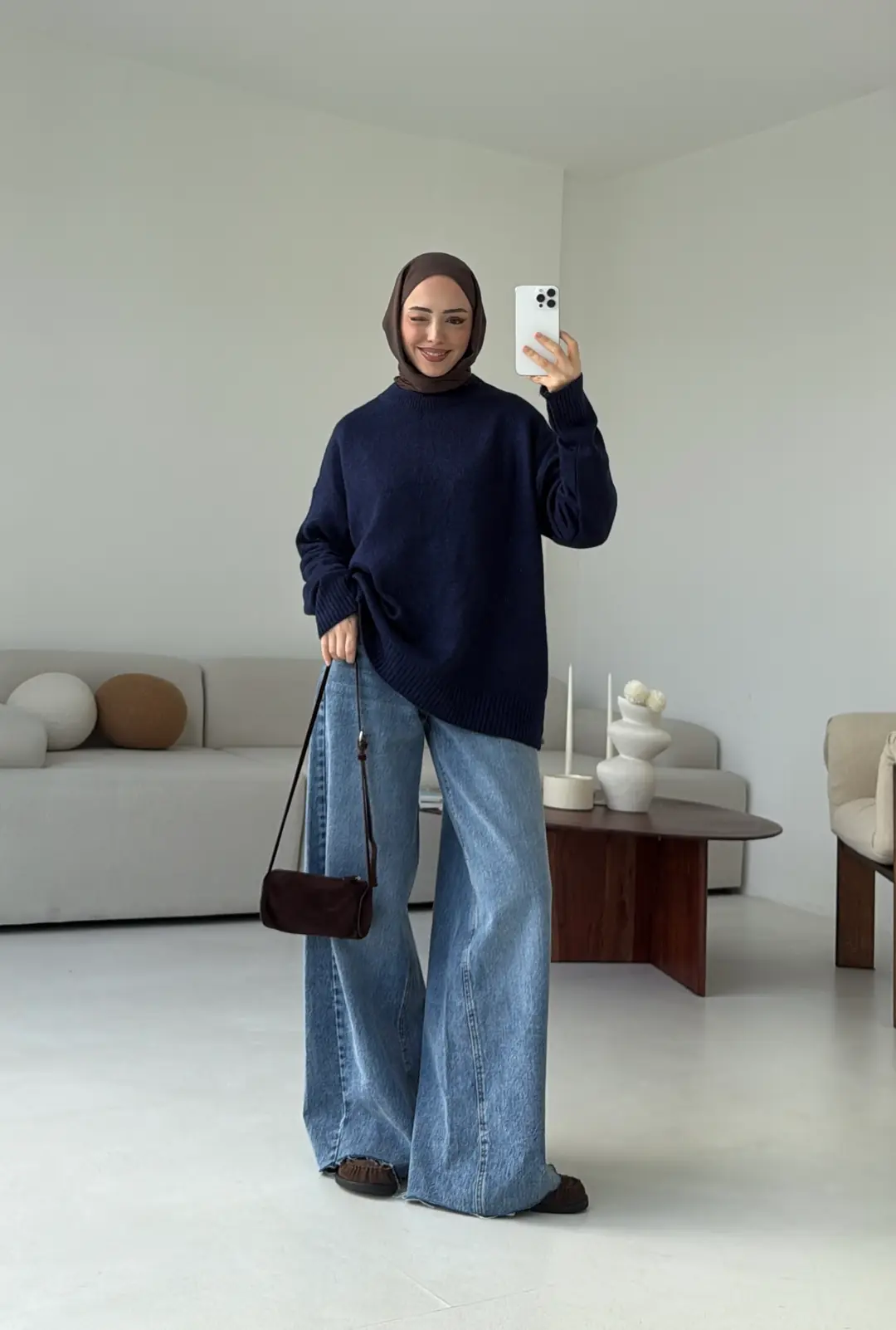 Reglan Kol Triko Kazak Lacivert - Görsel 6