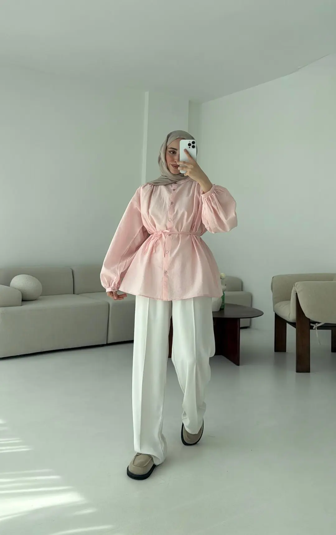 Risa Balon Kol Gömlek Pembe - Görsel 2