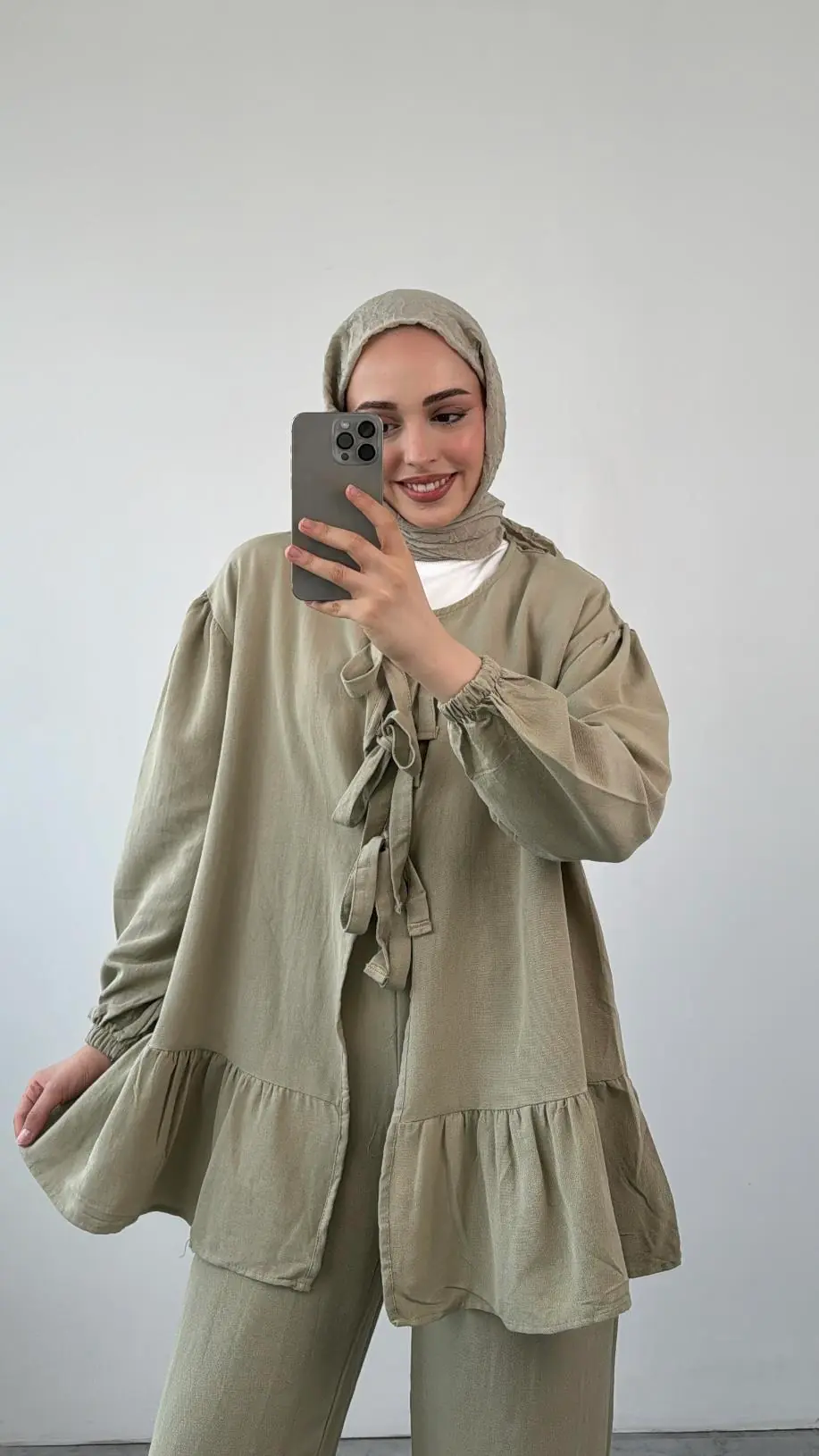 Rose Bağlamalı Takım Haki - Görsel 3