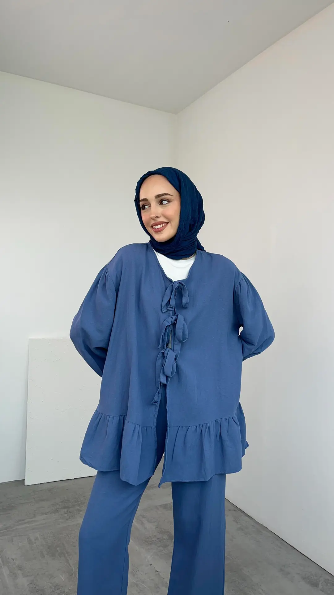 Rose Bağlamalı Takım İndigo - Görsel 3