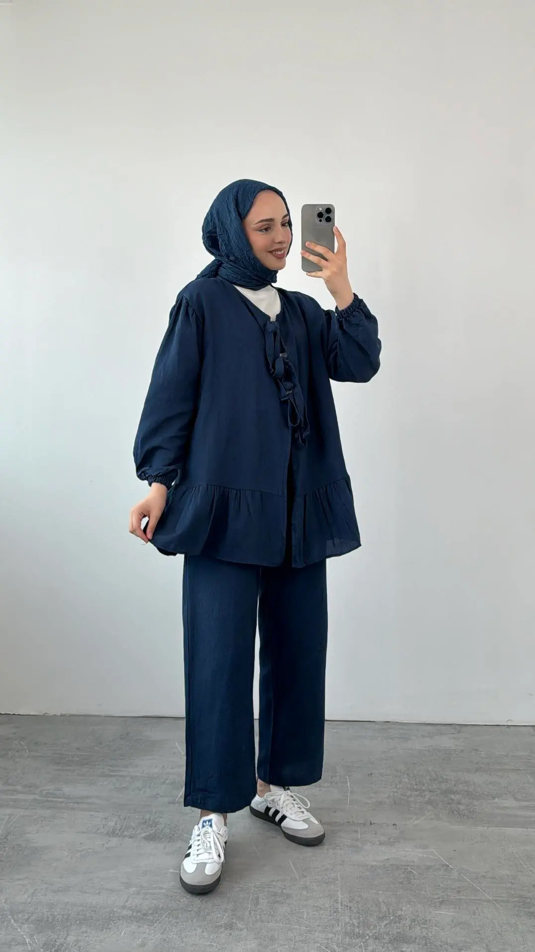 Rose Bağlamalı Takım Lacivert - Görsel 2