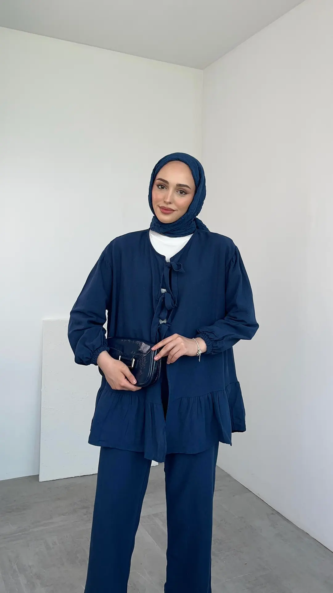 Rose Bağlamalı Takım Lacivert - Görsel 6