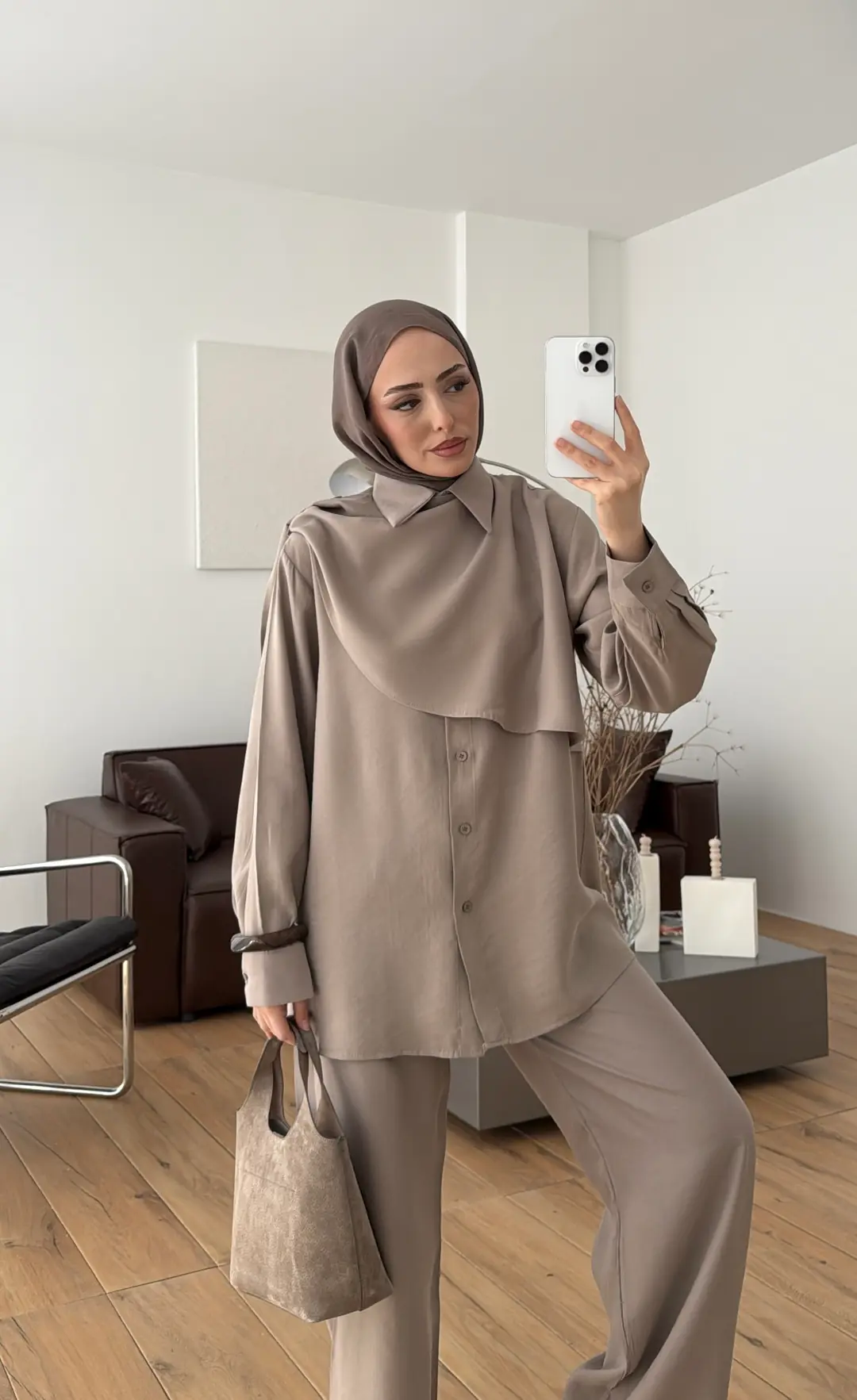 Şal Detay Takım Vizon - Görsel 7