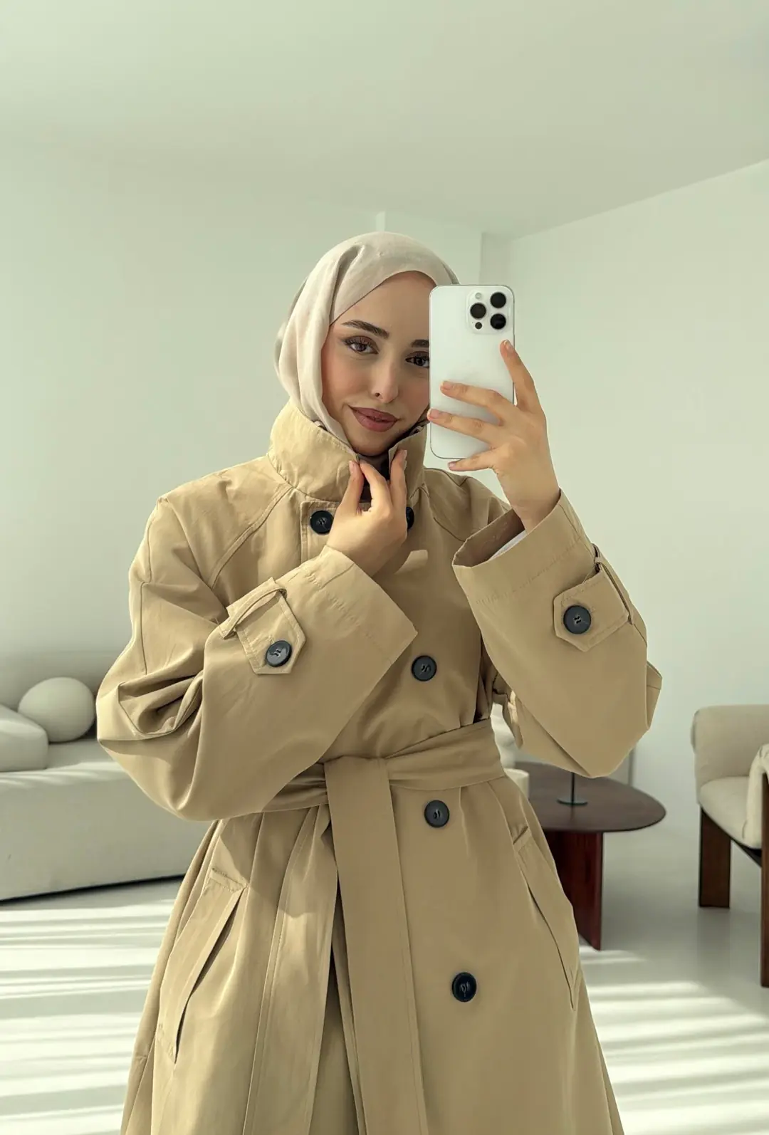 Şal Detay Trençkot - Görsel 2