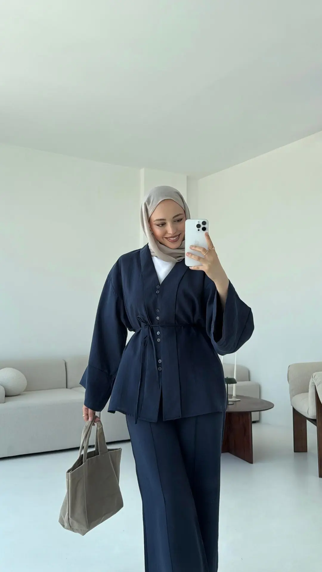 Şal Yaka Düğmeli Takım Lacivert