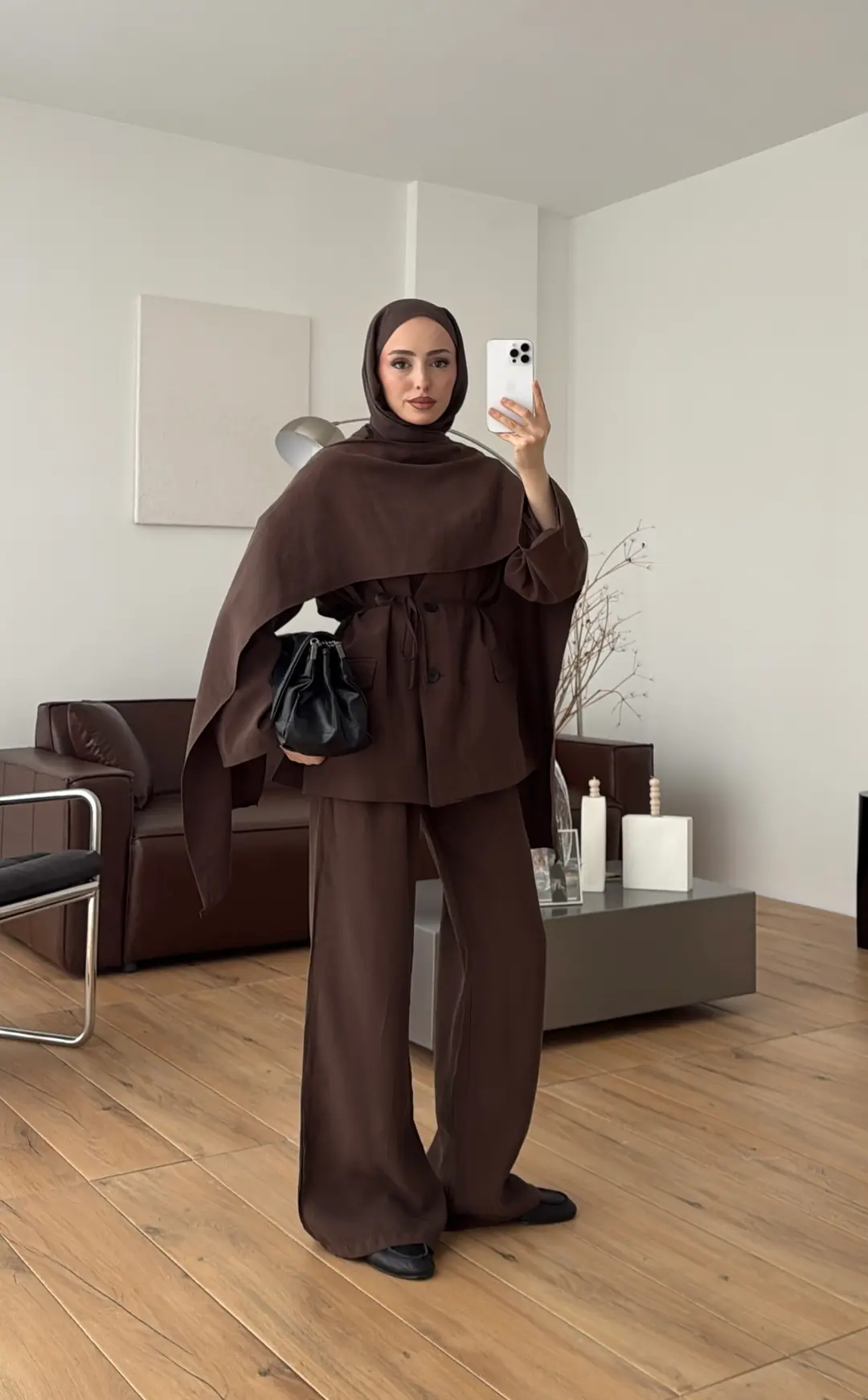 Şallı Biyeli Takım Kahve - Görsel 3