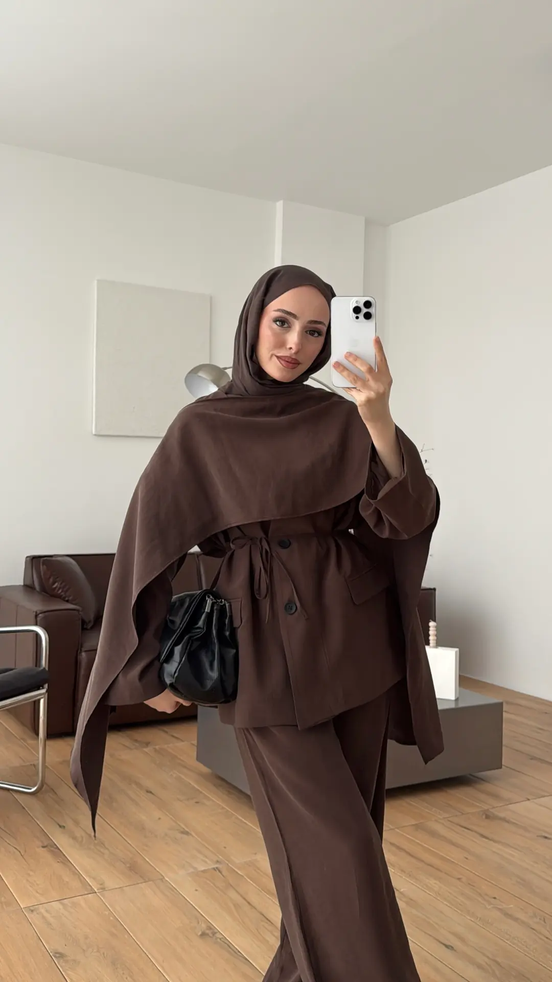 Şallı Biyeli Takım Kahve - Görsel 7