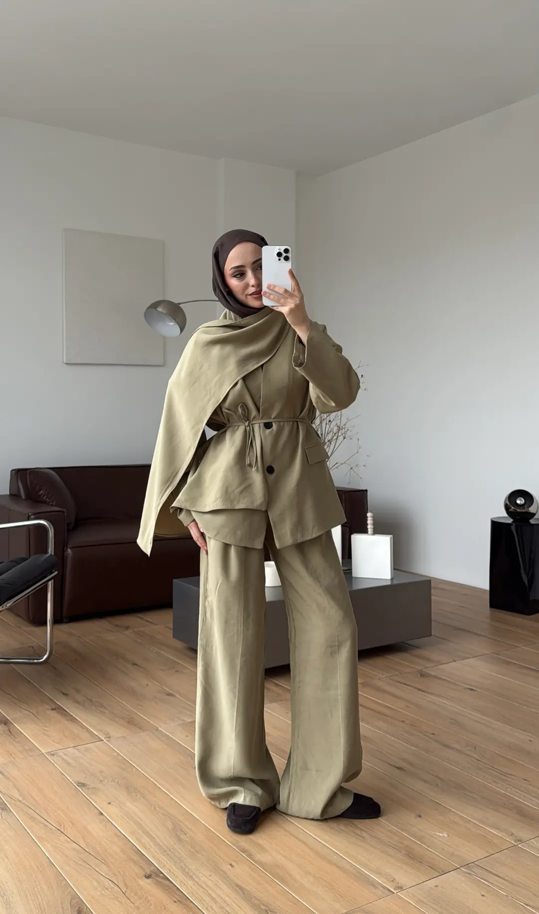 Şallı Biyeli Takım Yeşil