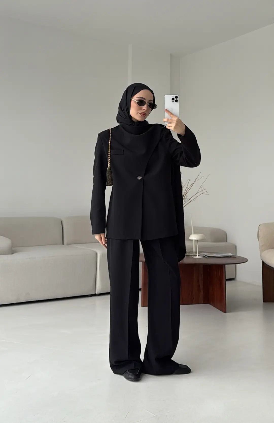 Şallı Ceket Takım Siyah