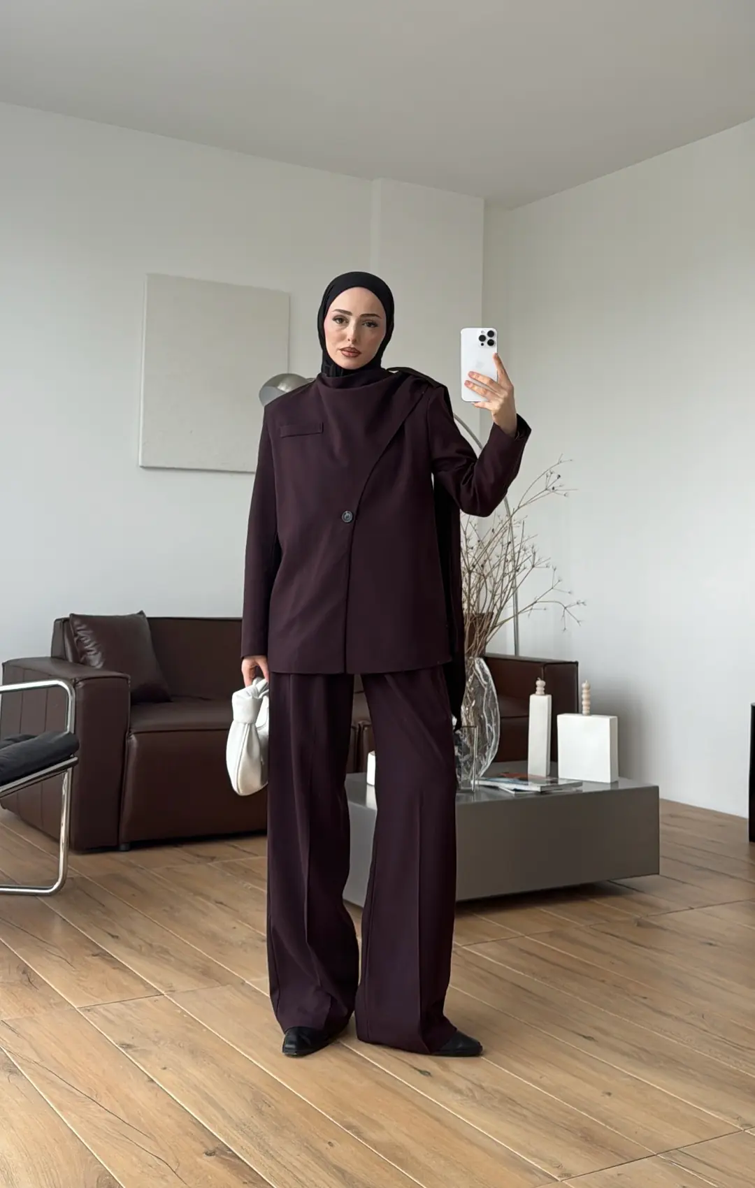 Şallı Ceket Takım Mürdüm