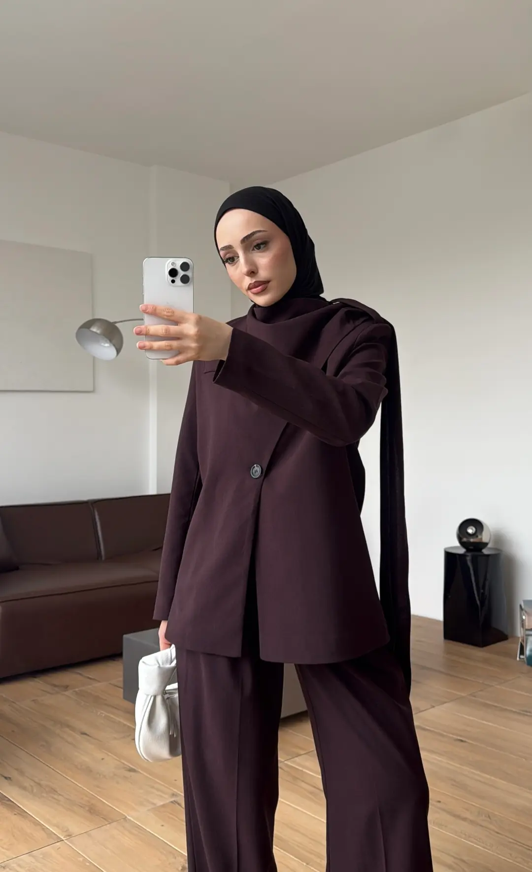 Şallı Ceket Takım Mürdüm - Görsel 2