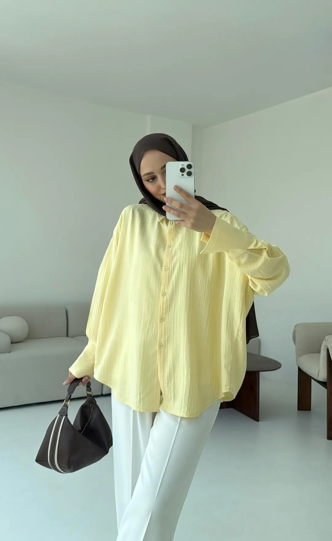 Sarı Kalın Manşet Gömlek - Görsel 3