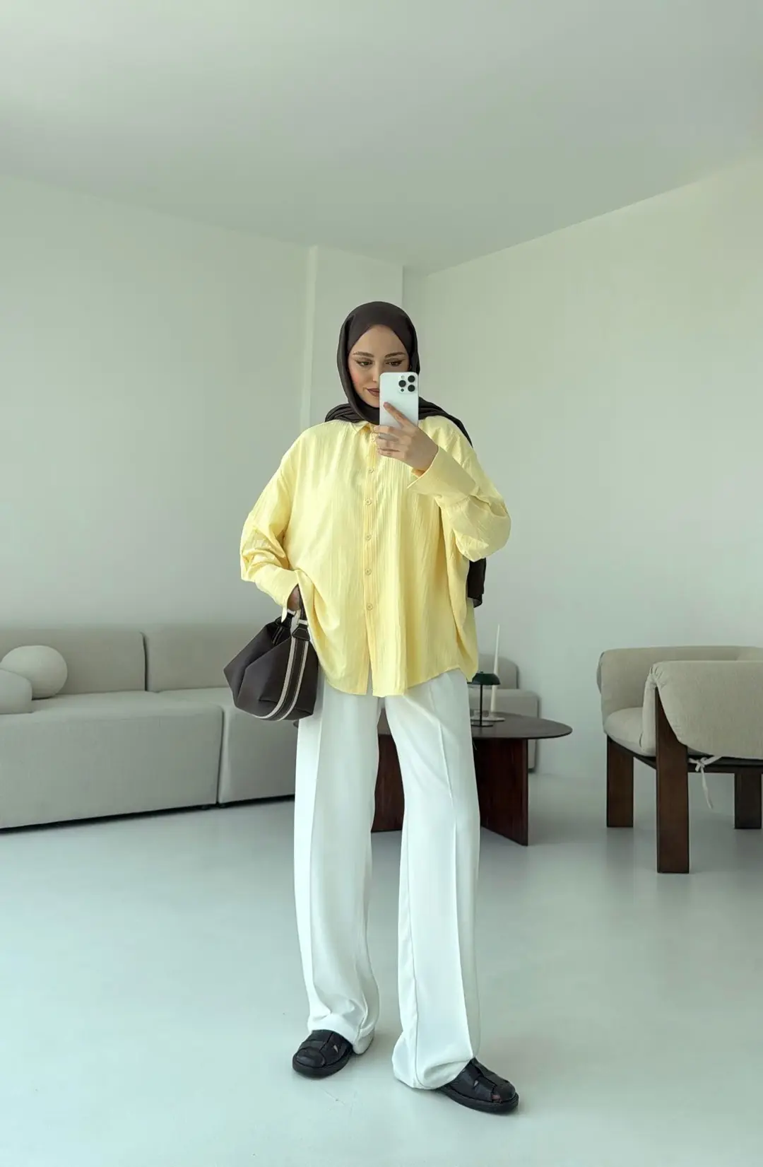 Sarı Kalın Manşet Gömlek - Görsel 4