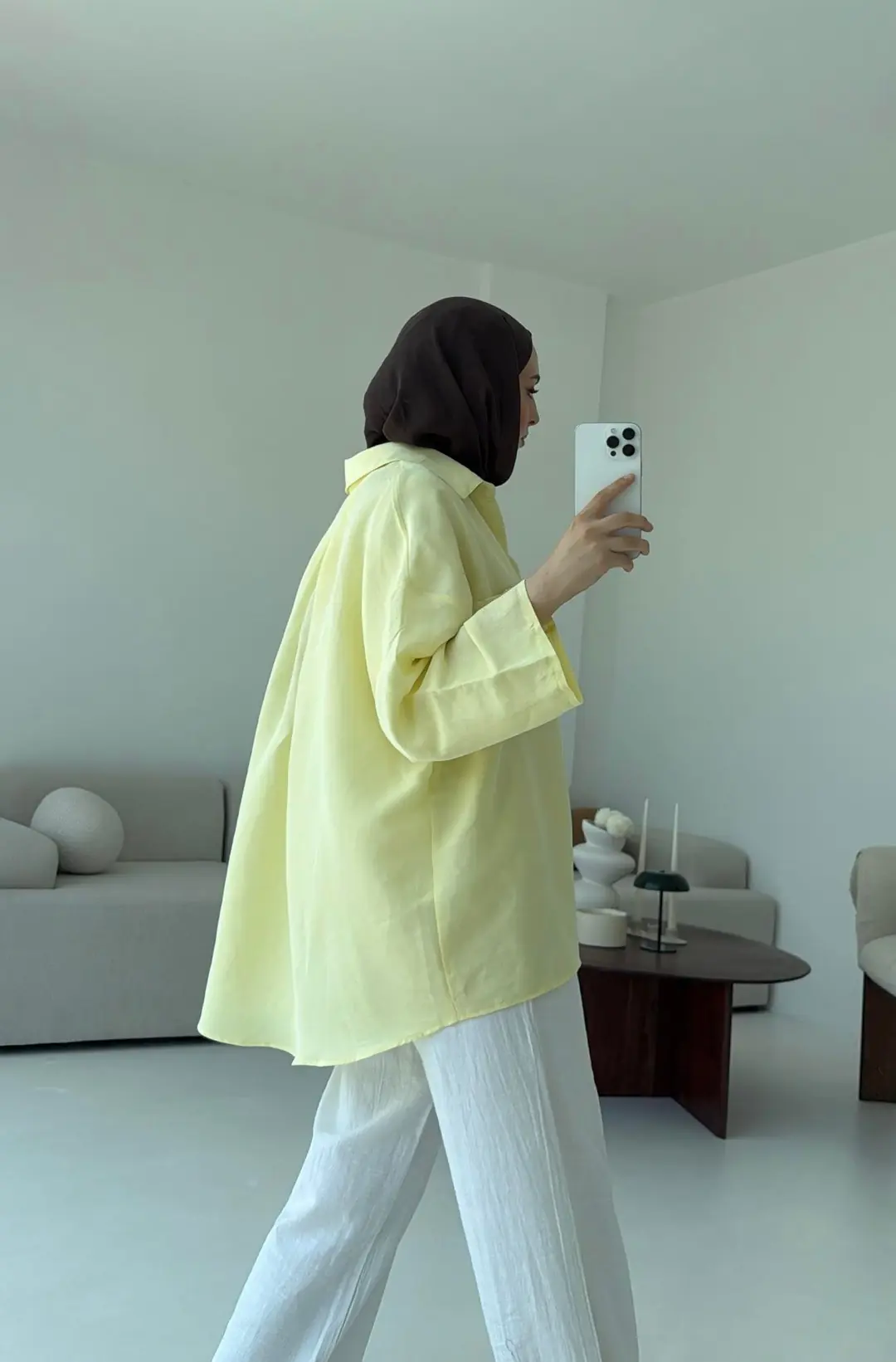 Sarı Oversize Gömlek - Görsel 6