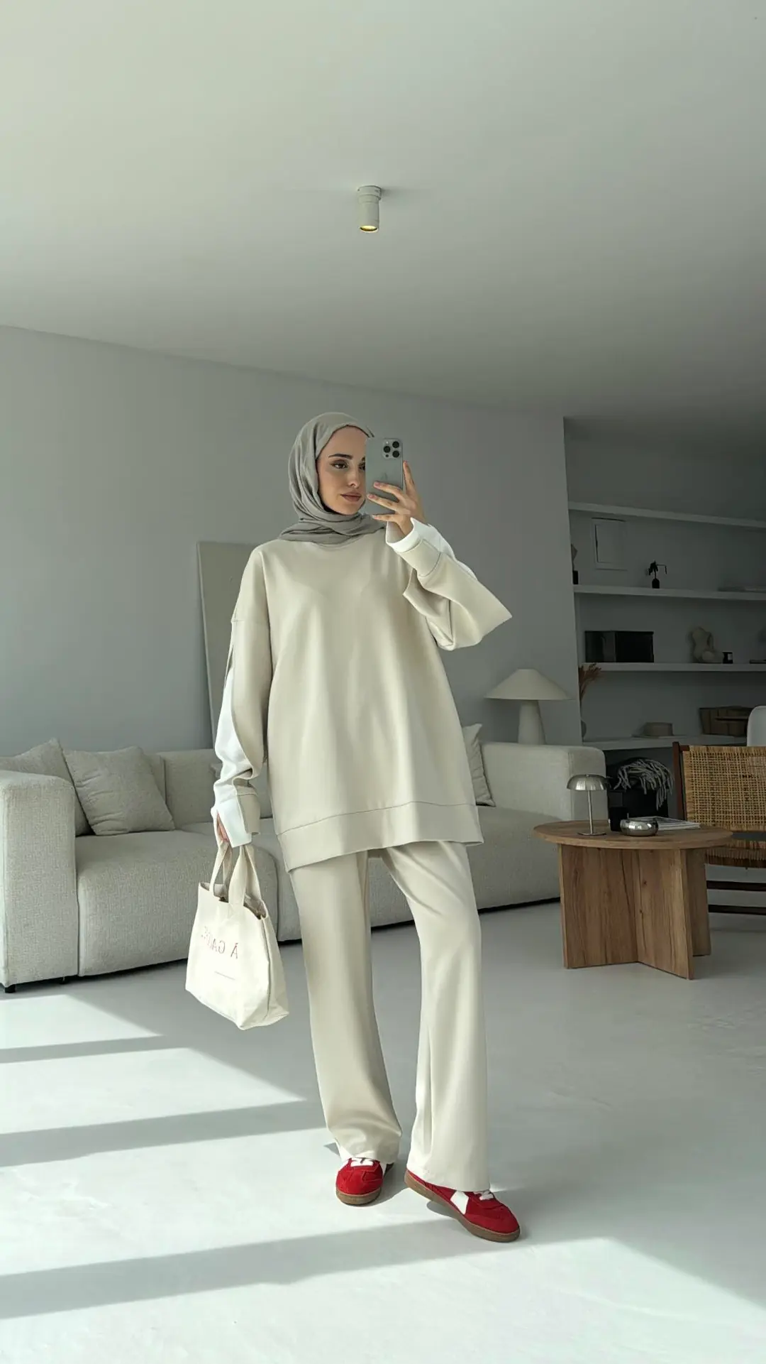 Scuba Kol Detaylı Takım  Bej