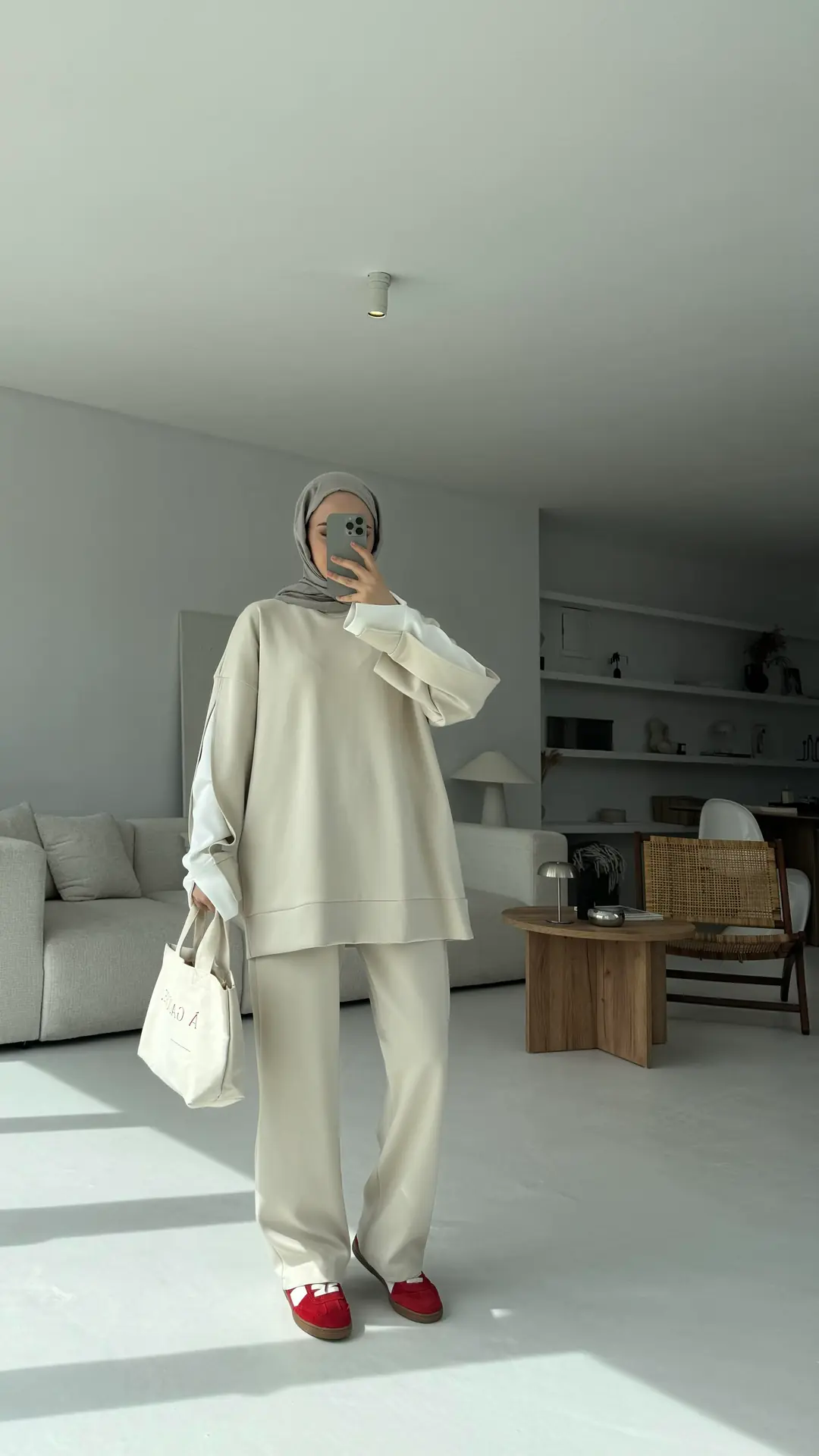 Scuba Kol Detaylı Takım  Bej - Görsel 4