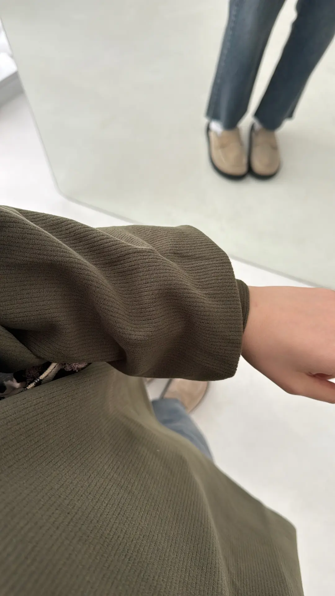 Selanik Balon Kol Bagcıklı Sweat Haki - Görsel 7