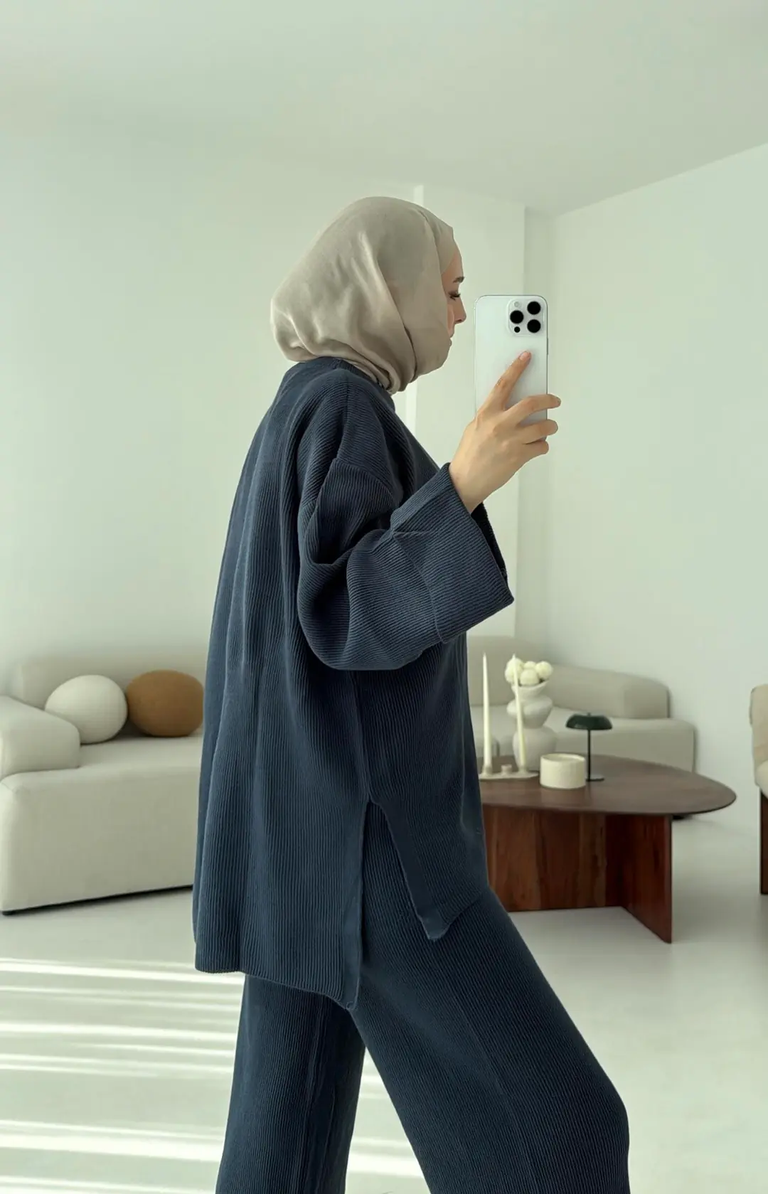 Selanik Triko Pantolon Takım Mavi - Görsel 6