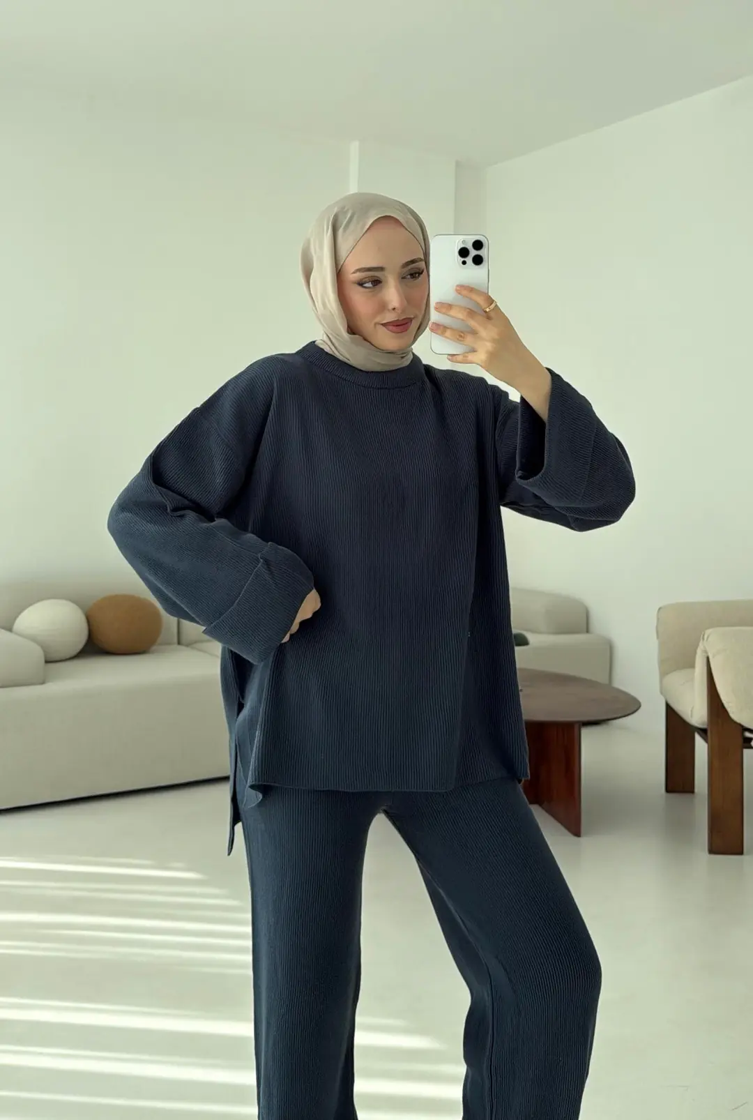 Selanik Triko Pantolon Takım Mavi - Görsel 7