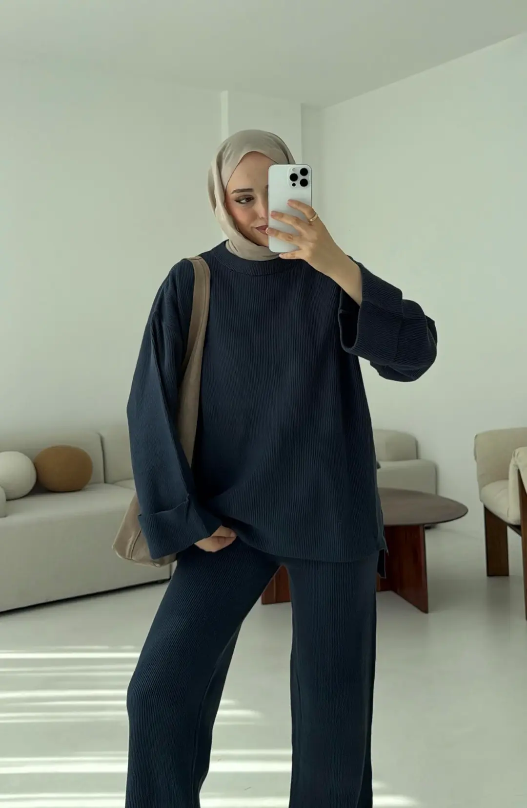 Selanik Triko Pantolon Takım Mavi - Görsel 8