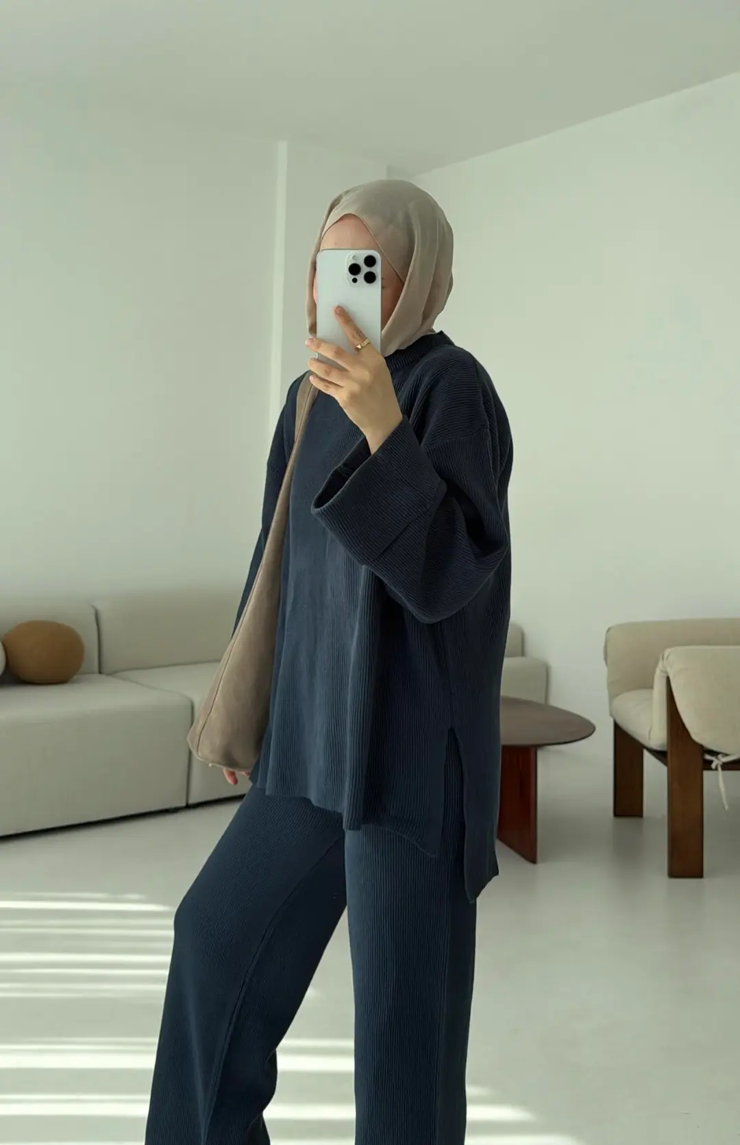 Selanik Triko Pantolon Takım Mavi - Görsel 9