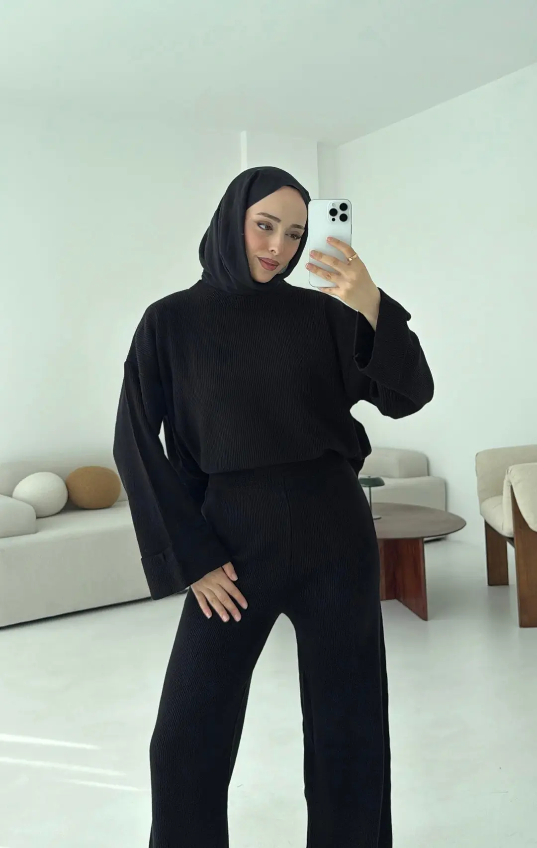 Selanik Triko Pantolon Takım Siyah - Görsel 4