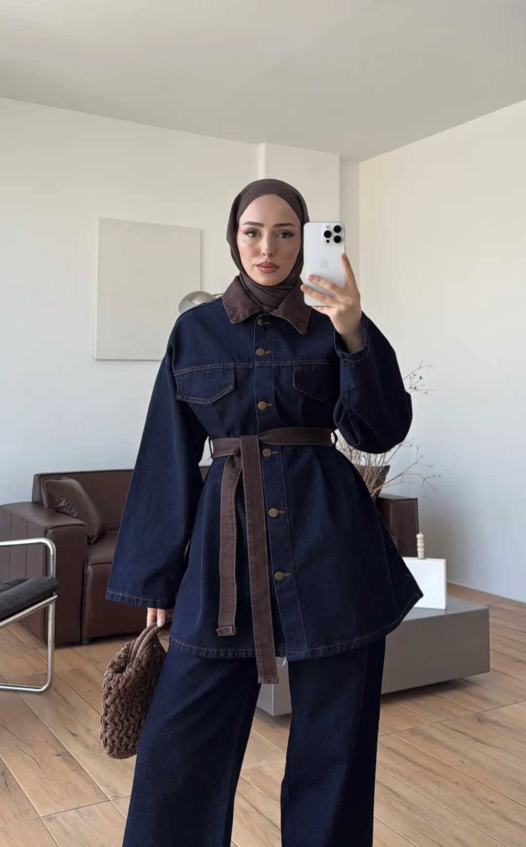 Seyyar Kemerli Denim Takım - Görsel 3